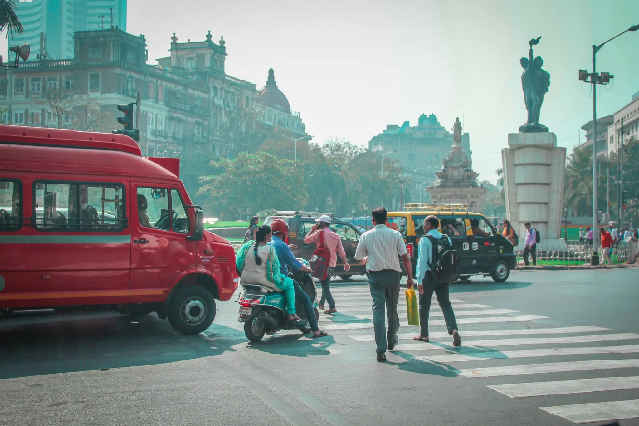 People on a crosswalk.