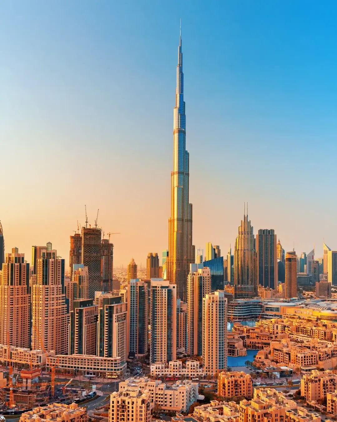 Beautiful Downtown Dubai at Sunset