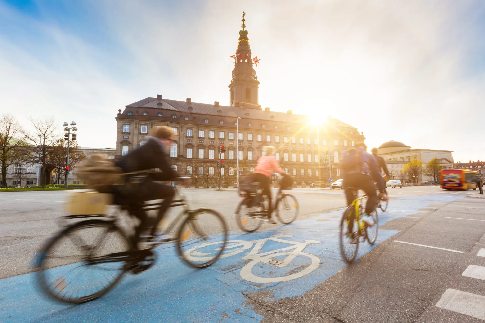 People biking in copenhagen