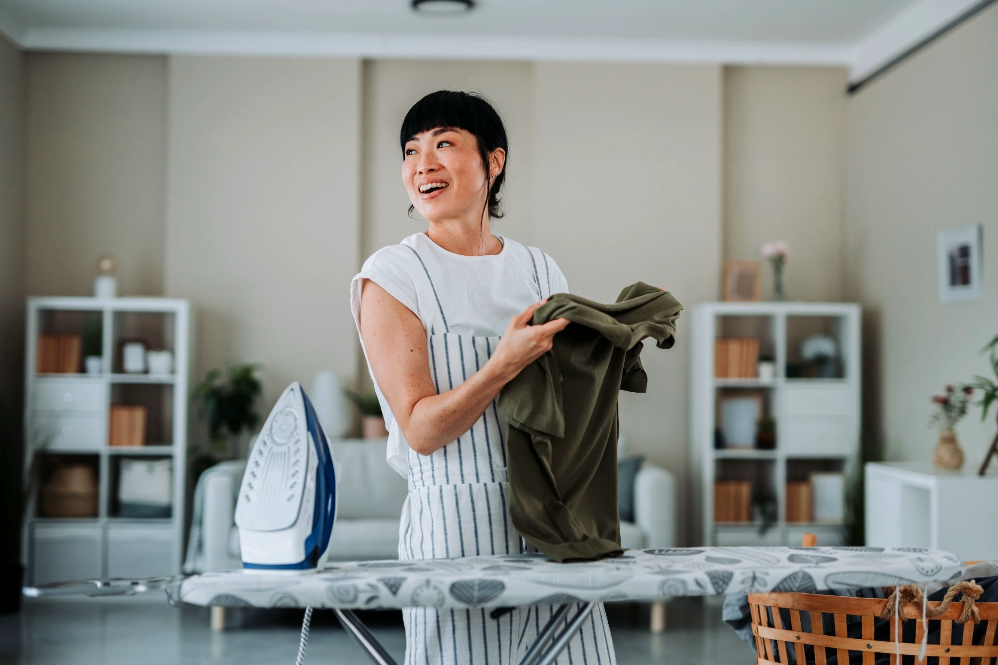 Woman ironing