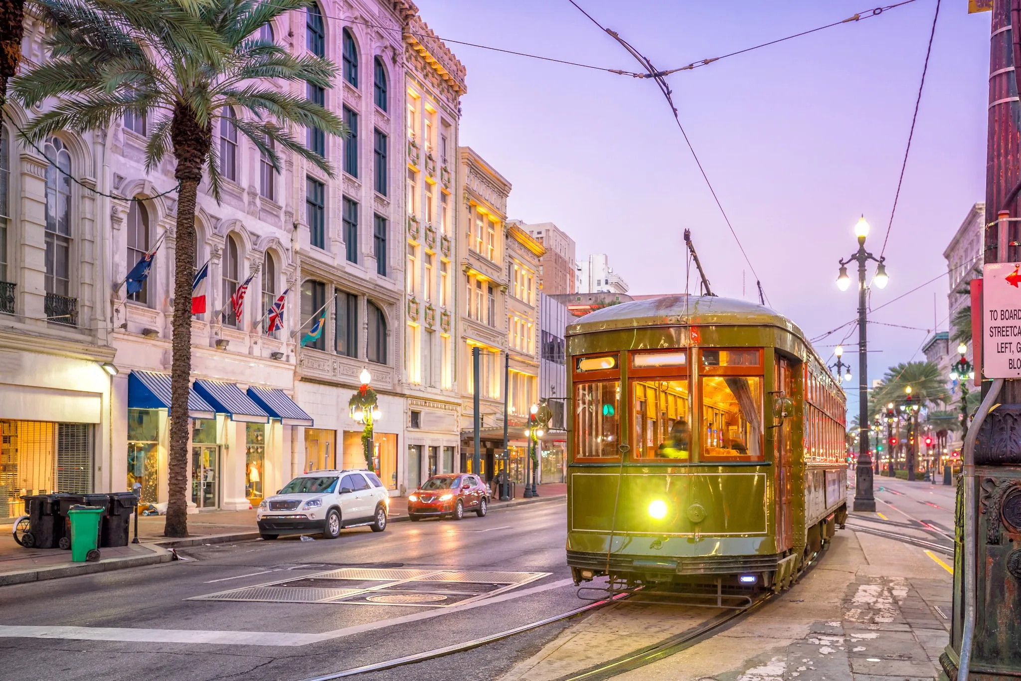 Streetcar in downtown New Orleans, USA