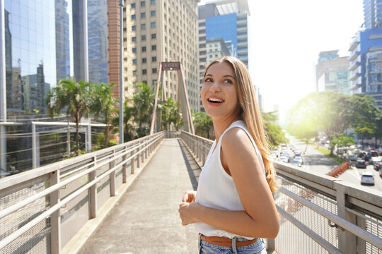 Woman looking at the metropolis