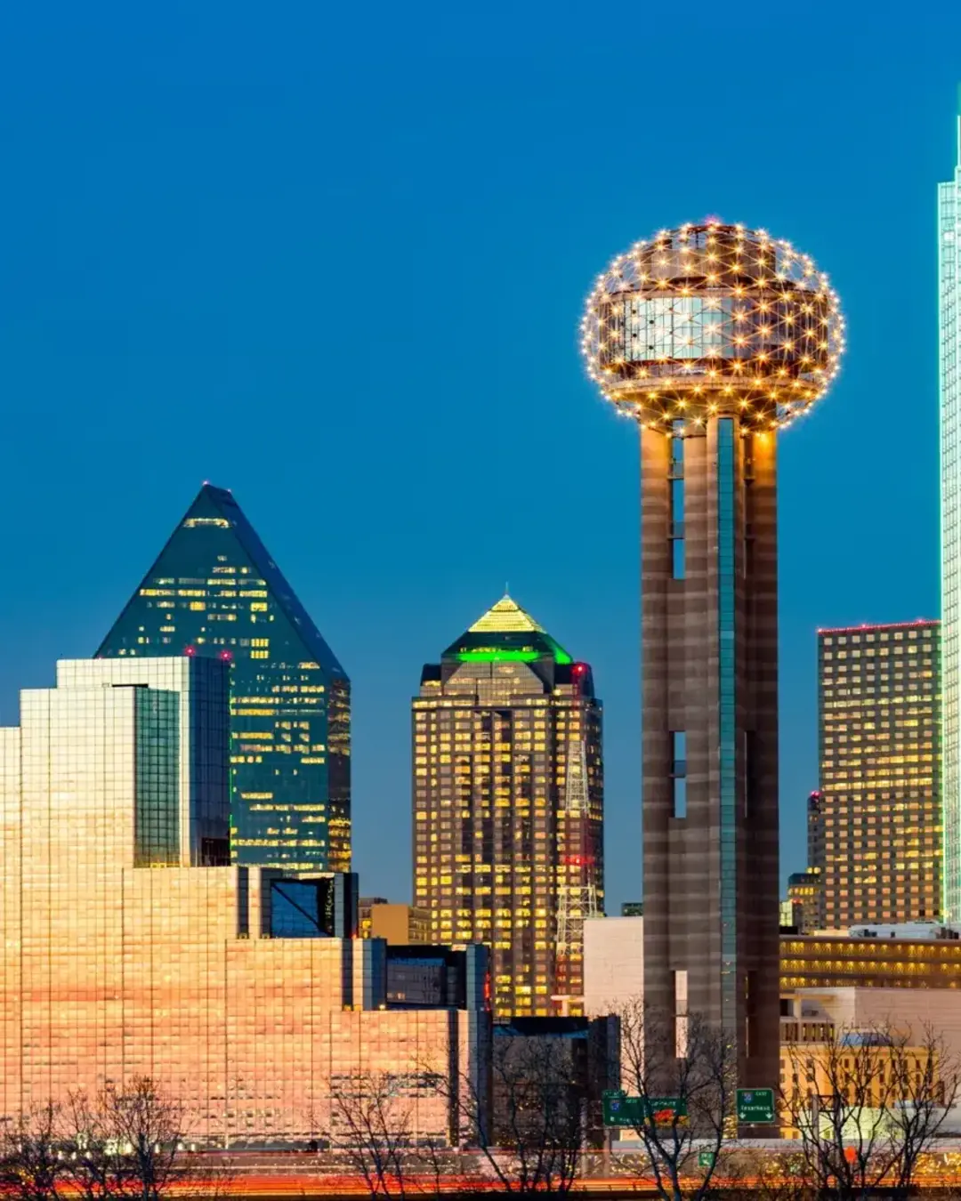 Downtown Dallas Skyline at sunset