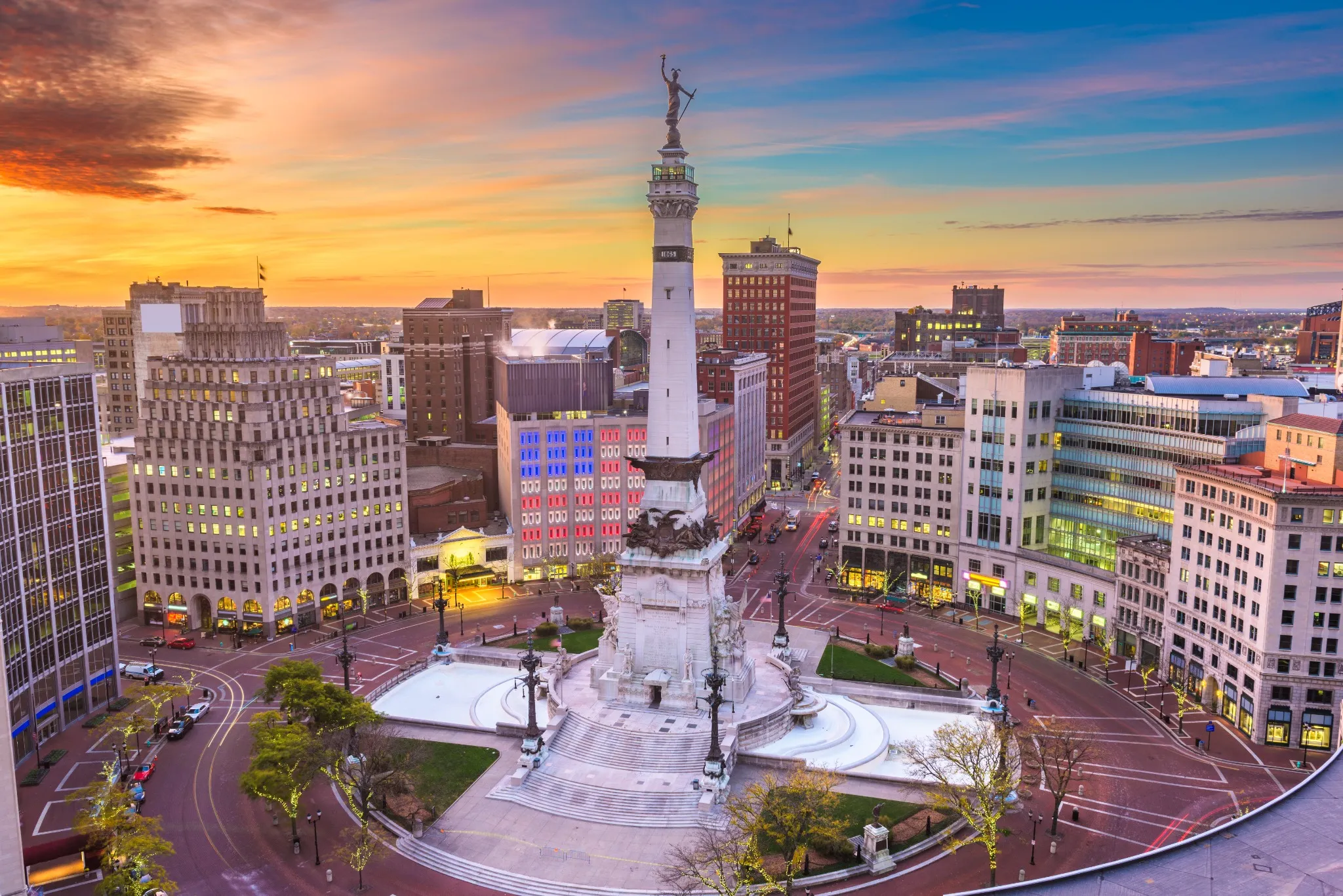 Indianapolis, Indiana, USA Cityscape and Monument