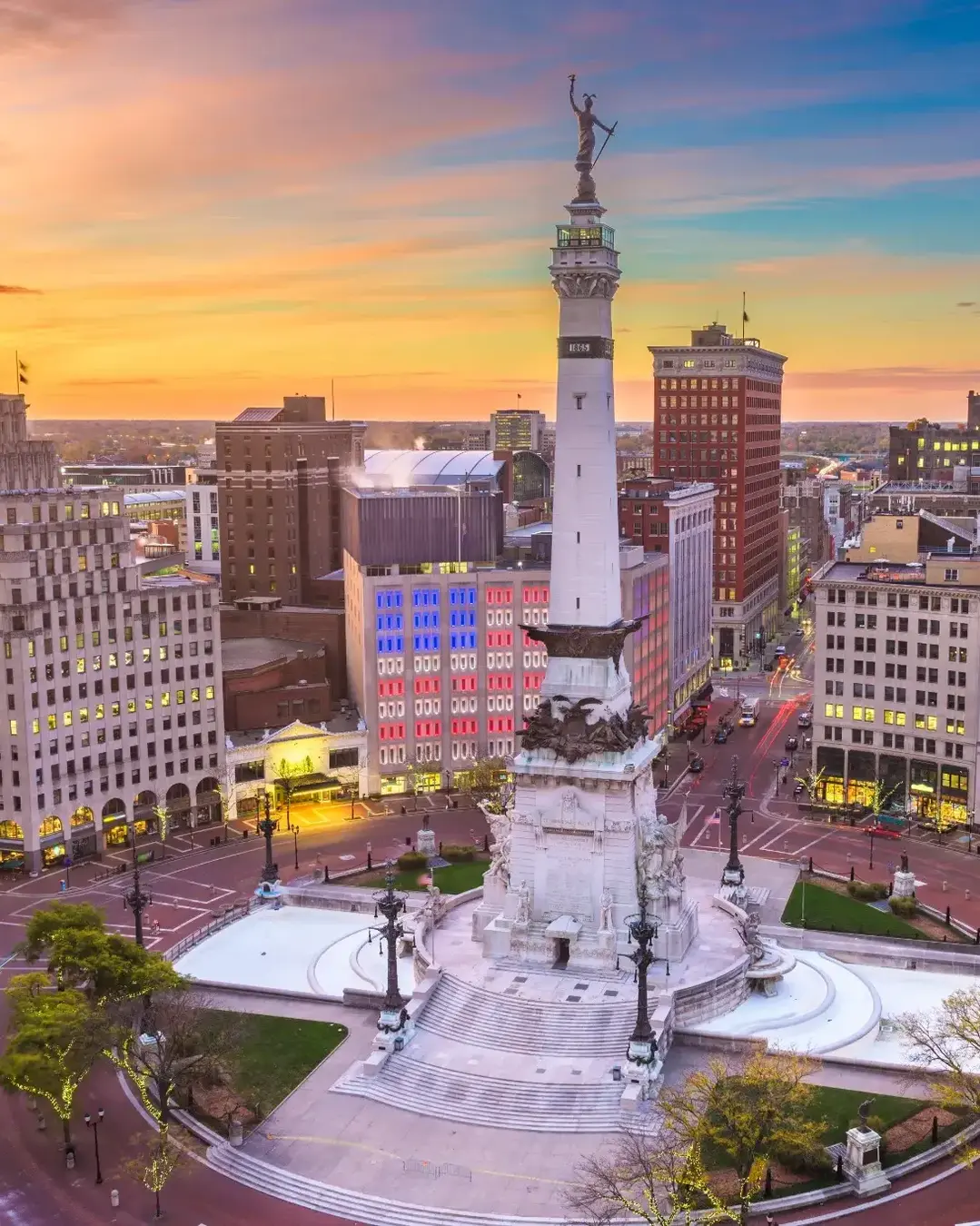 Indianapolis, Indiana, USA Cityscape and Monument