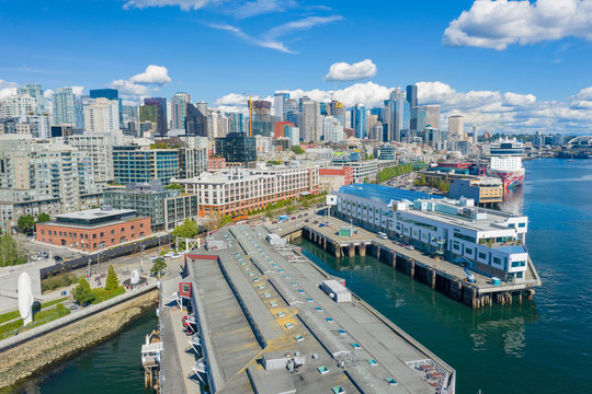 Aerial of Seattle, WA Belltown District