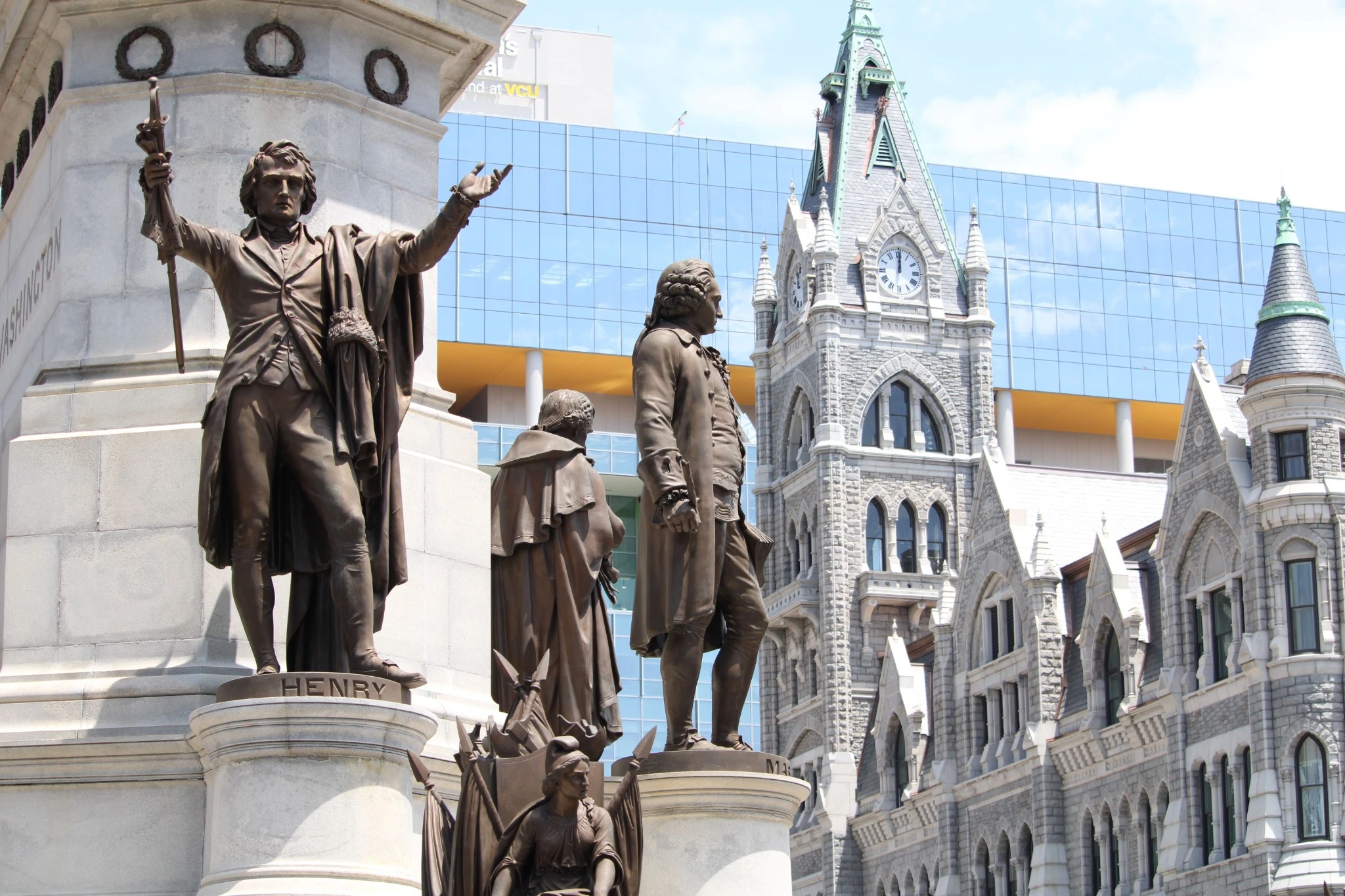 Statue of Patrick Henry at Virginia State Capitol Square in Richmond, Virginia, United States.
