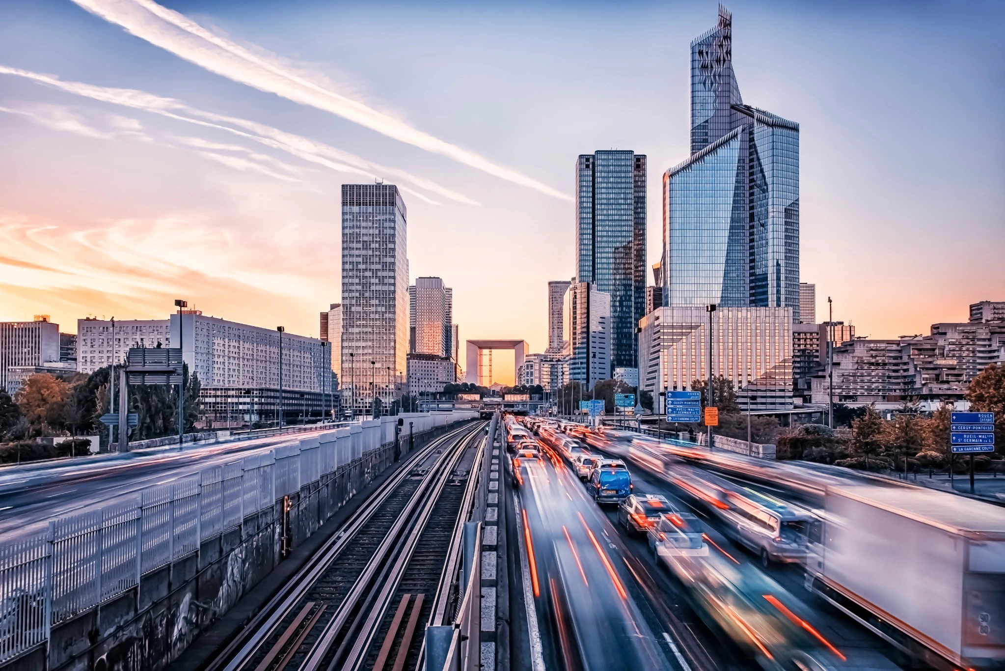 La Defense, the business district in Paris, France.