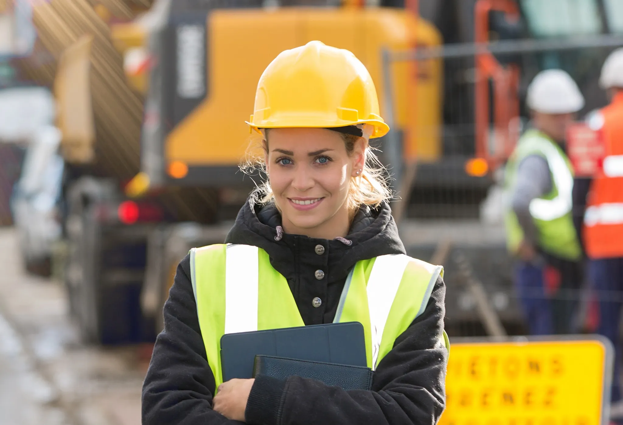 Confident construction project manager woman