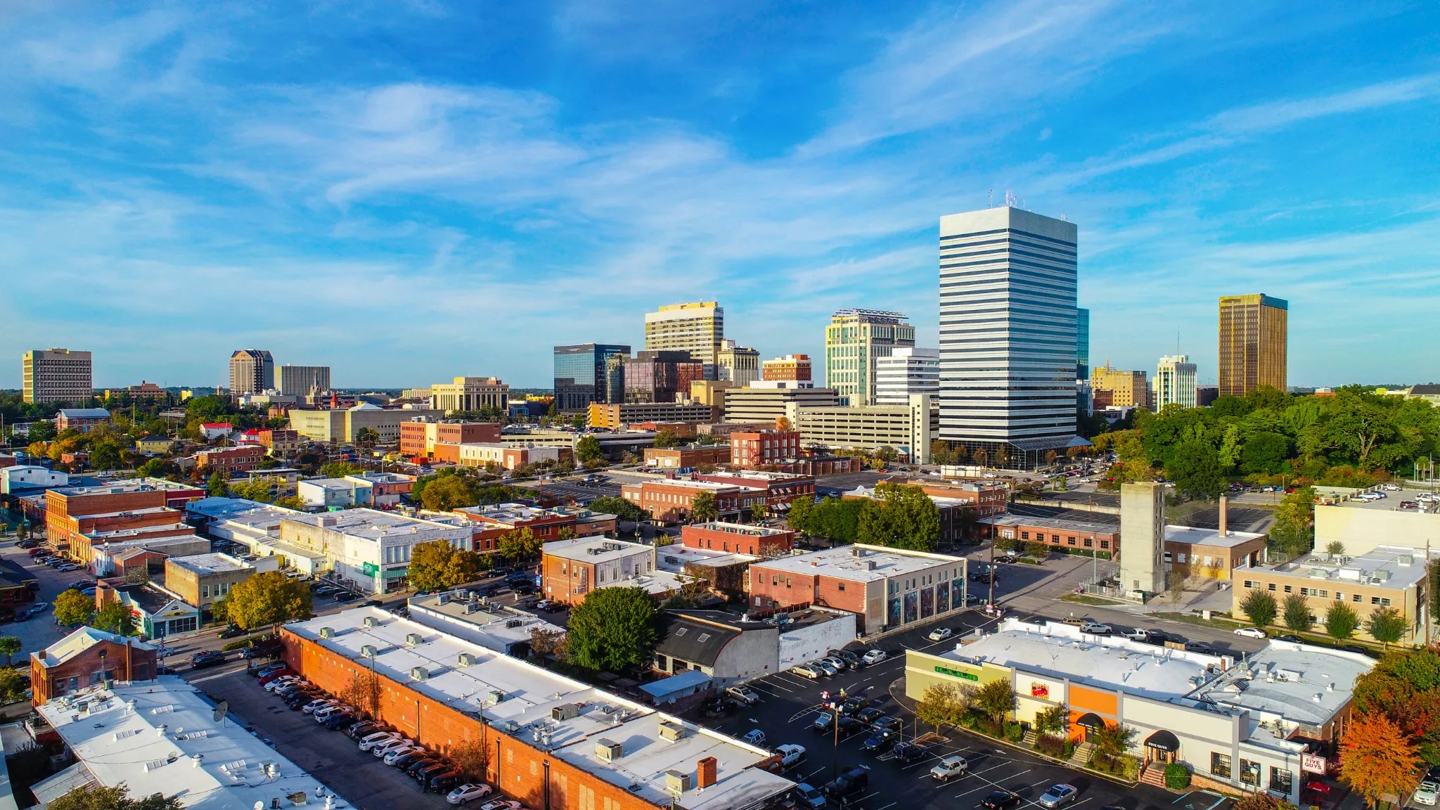 Columbia SC skyline on a sunny day