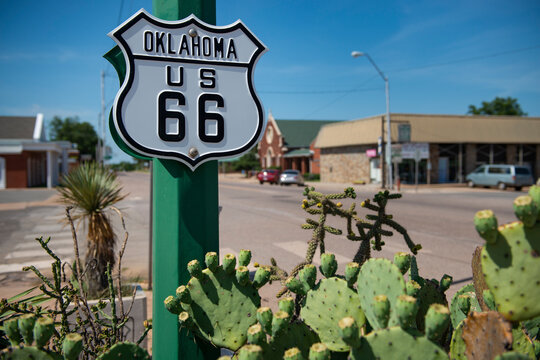 Detail of a US route 66 road sign
