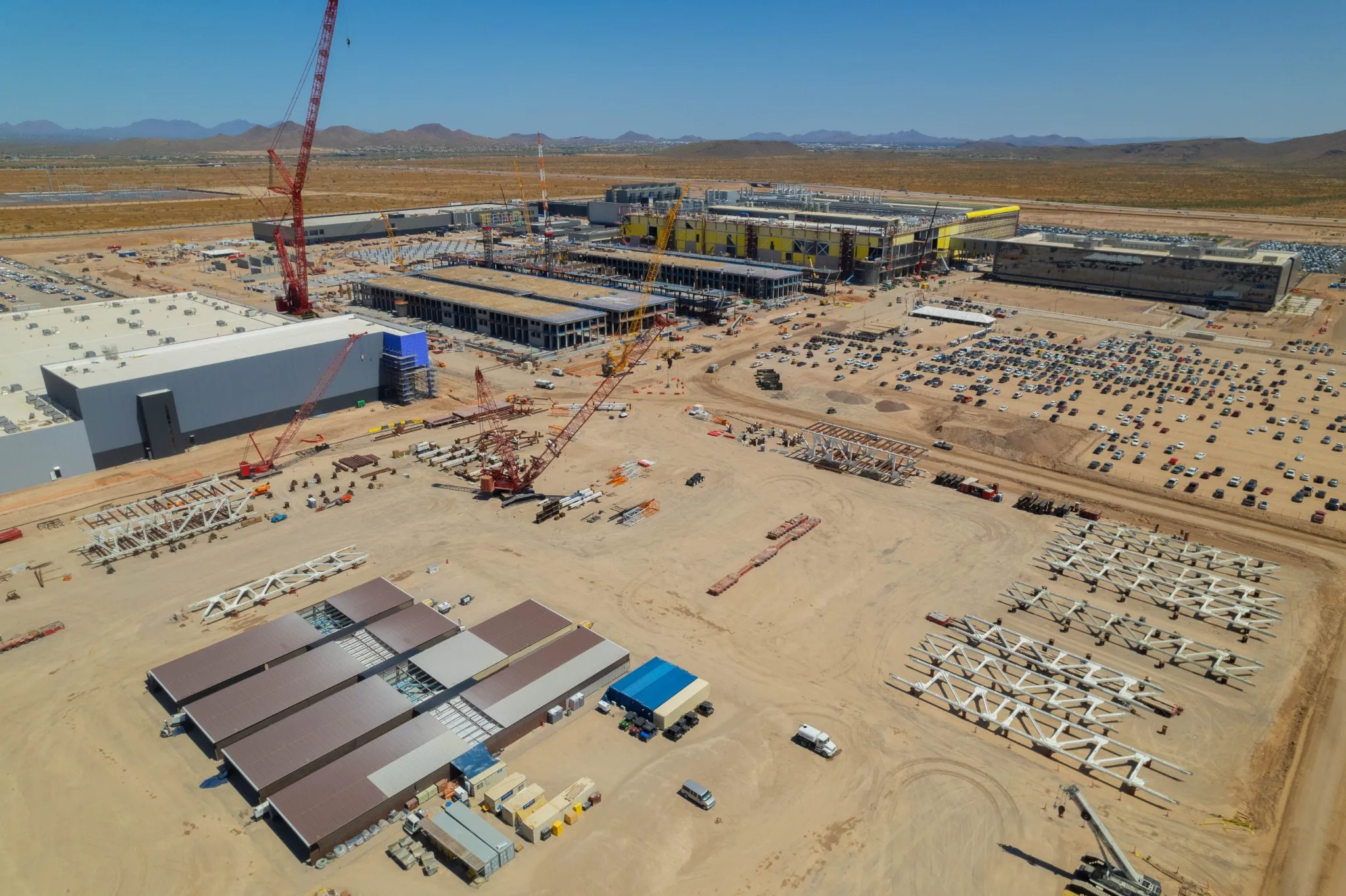 Aerial view of Taiwan semiconductors Mega Factory under construction in North Phoenix, Arizona..