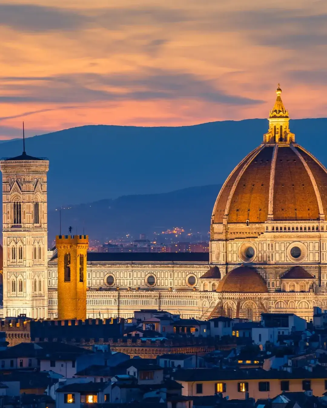 Twilight at Duomo Florence in Florence, Italy