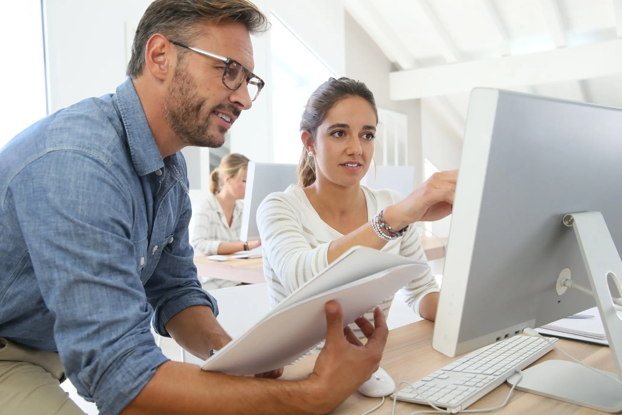 Young woman with mentor
