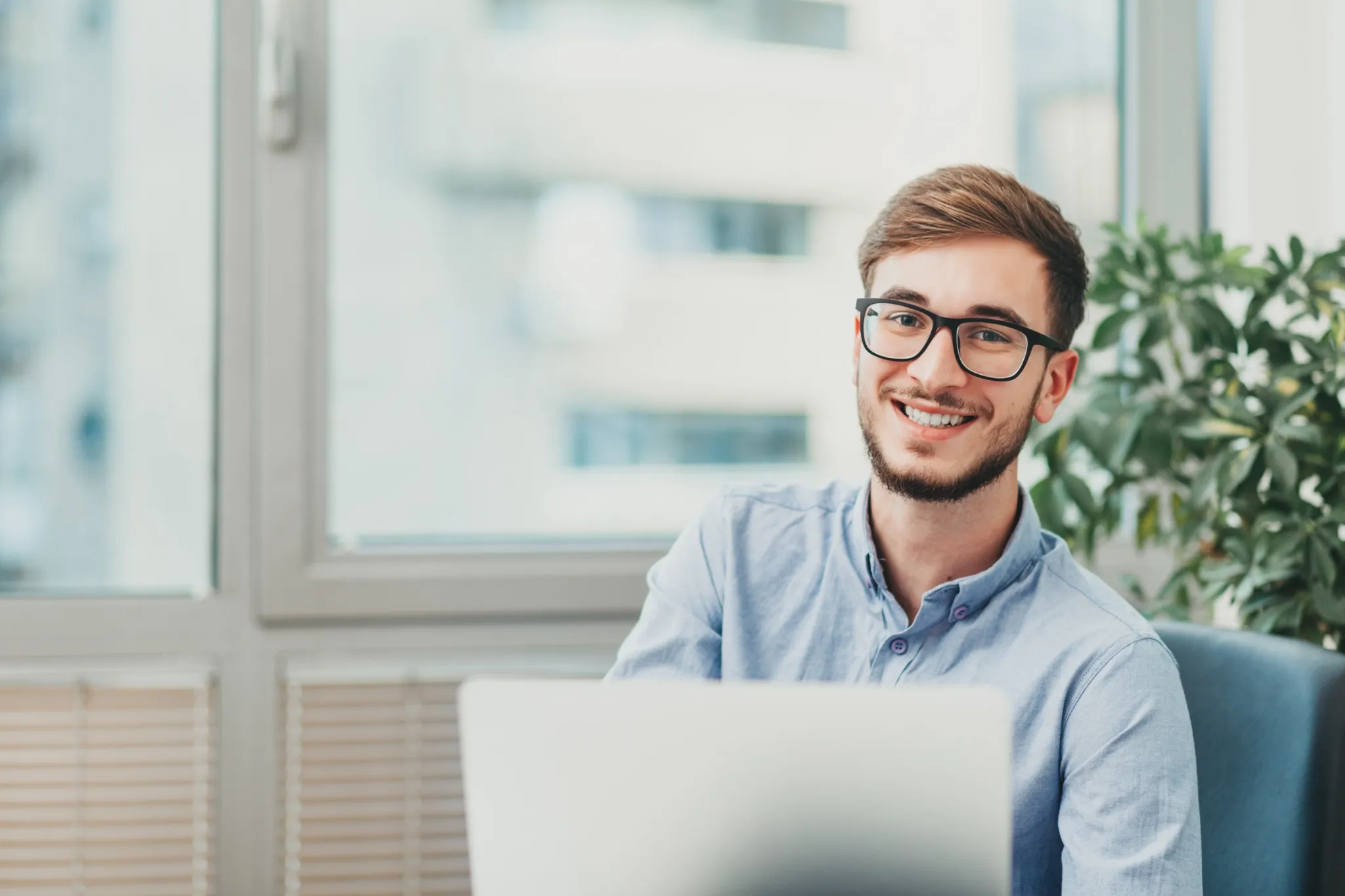 Young man at laptop