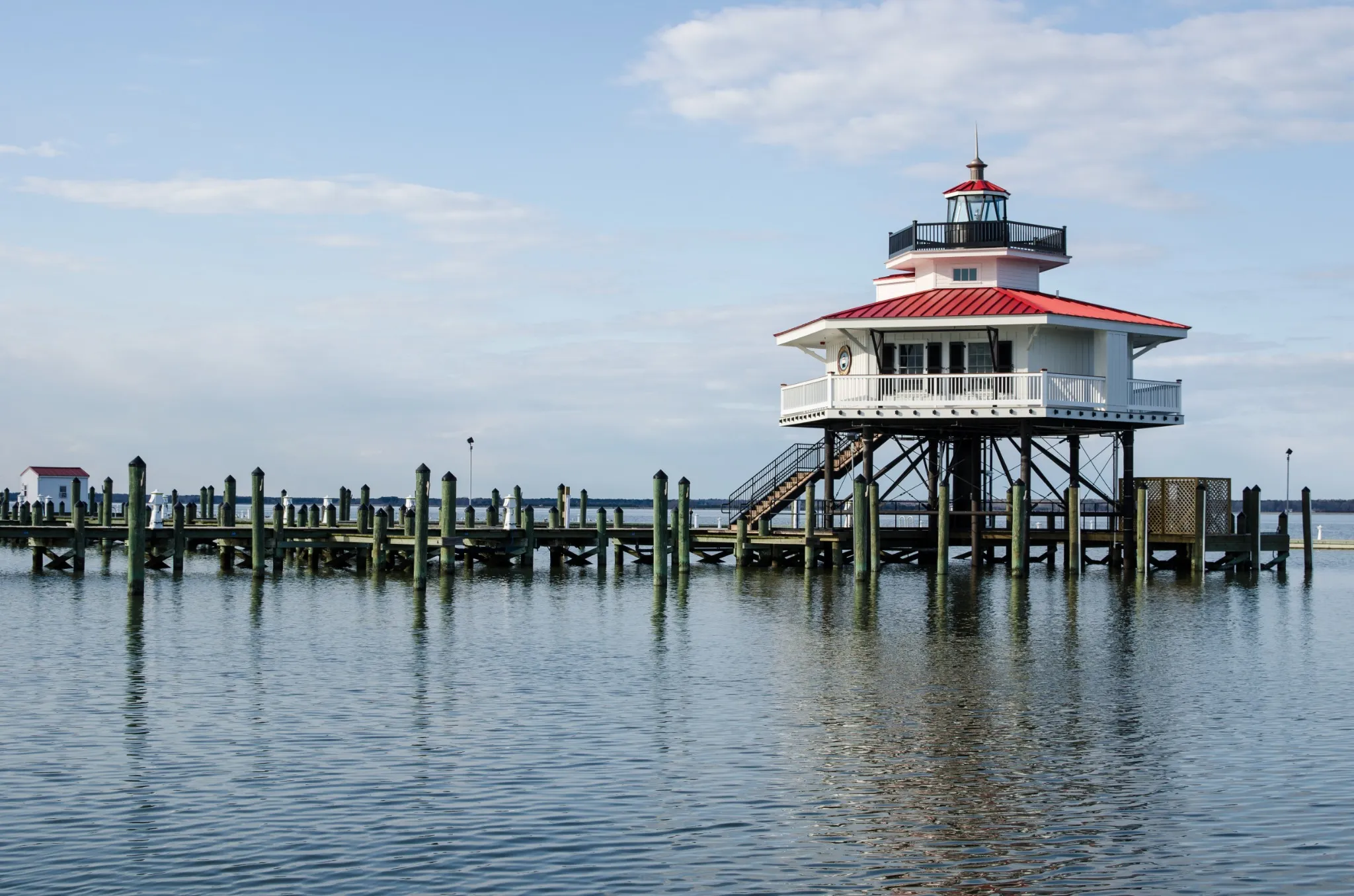 Choptank River Lighthouse in Cambridge Maryland, on Maryland's Eastern Shore also known as Delmarva.