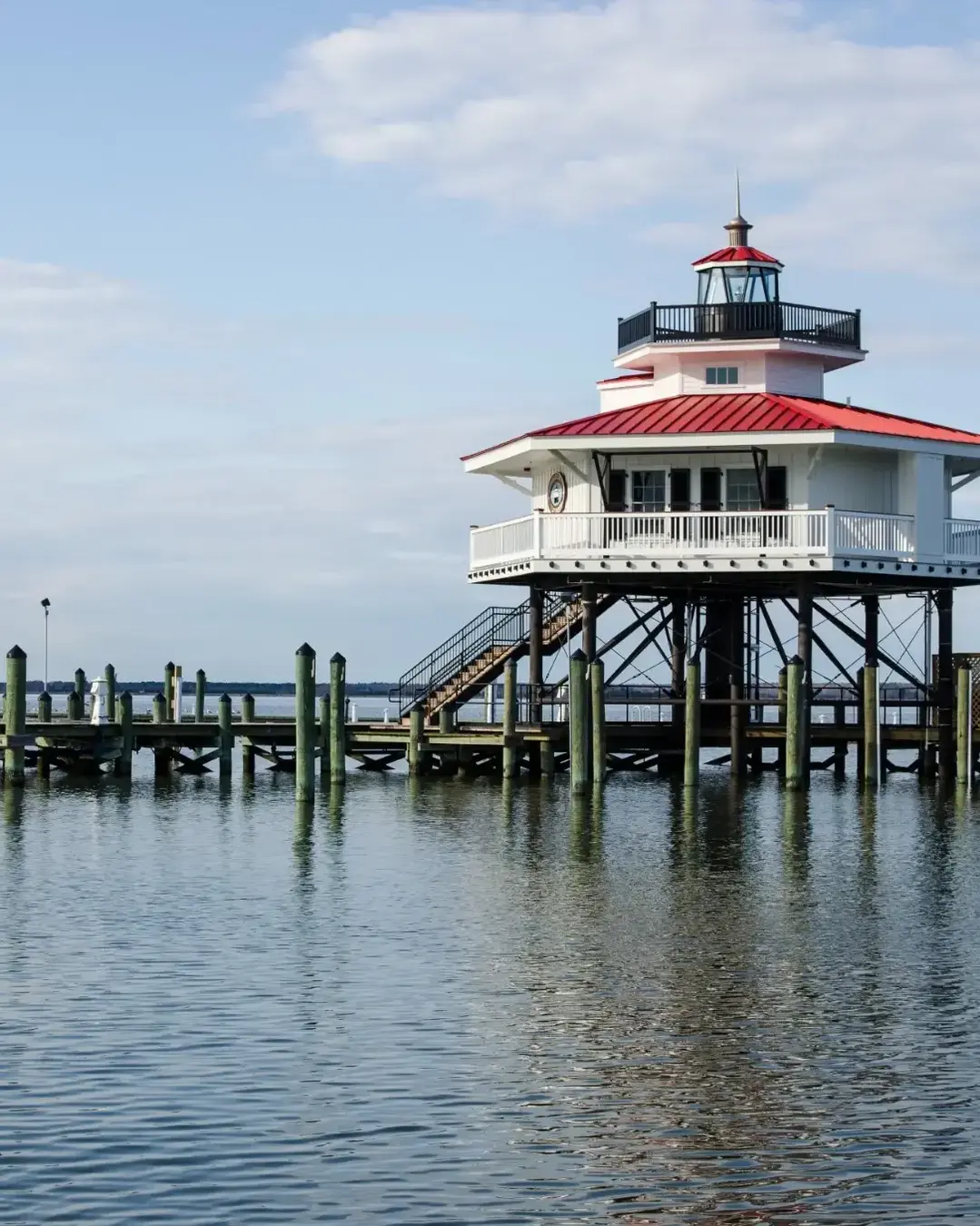 Choptank River Lighthouse in Cambridge Maryland, on Maryland's Eastern Shore also known as Delmarva.
