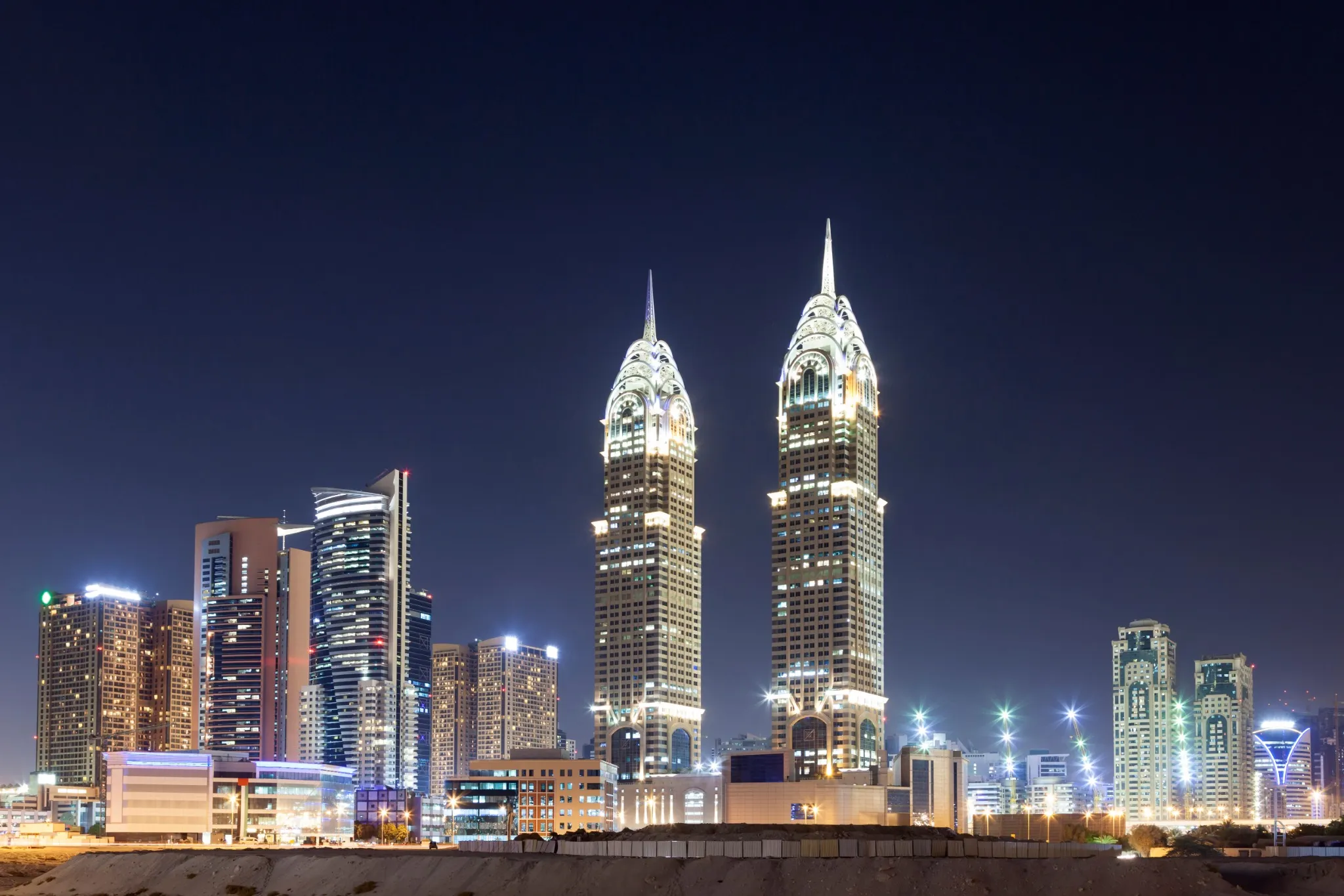 Dubai Internet City at Night