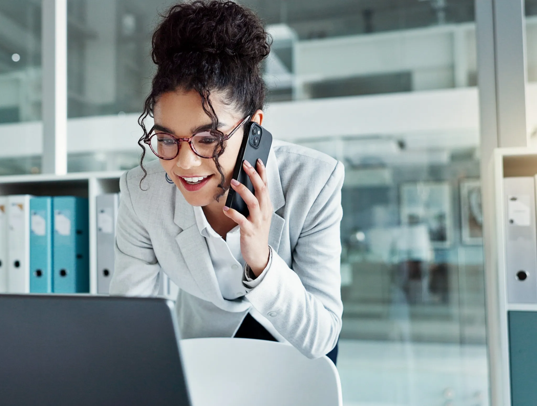 Woman on phone changing plans