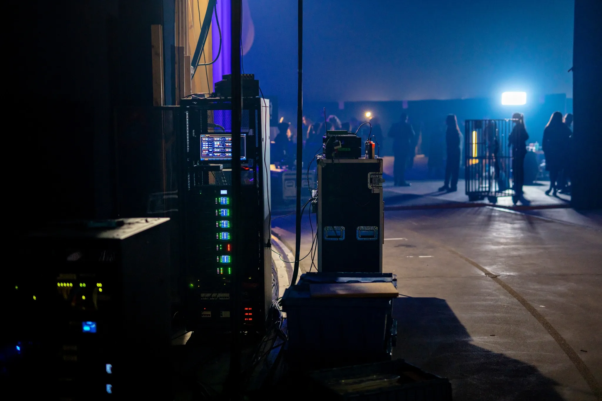 backstage equipment and crew