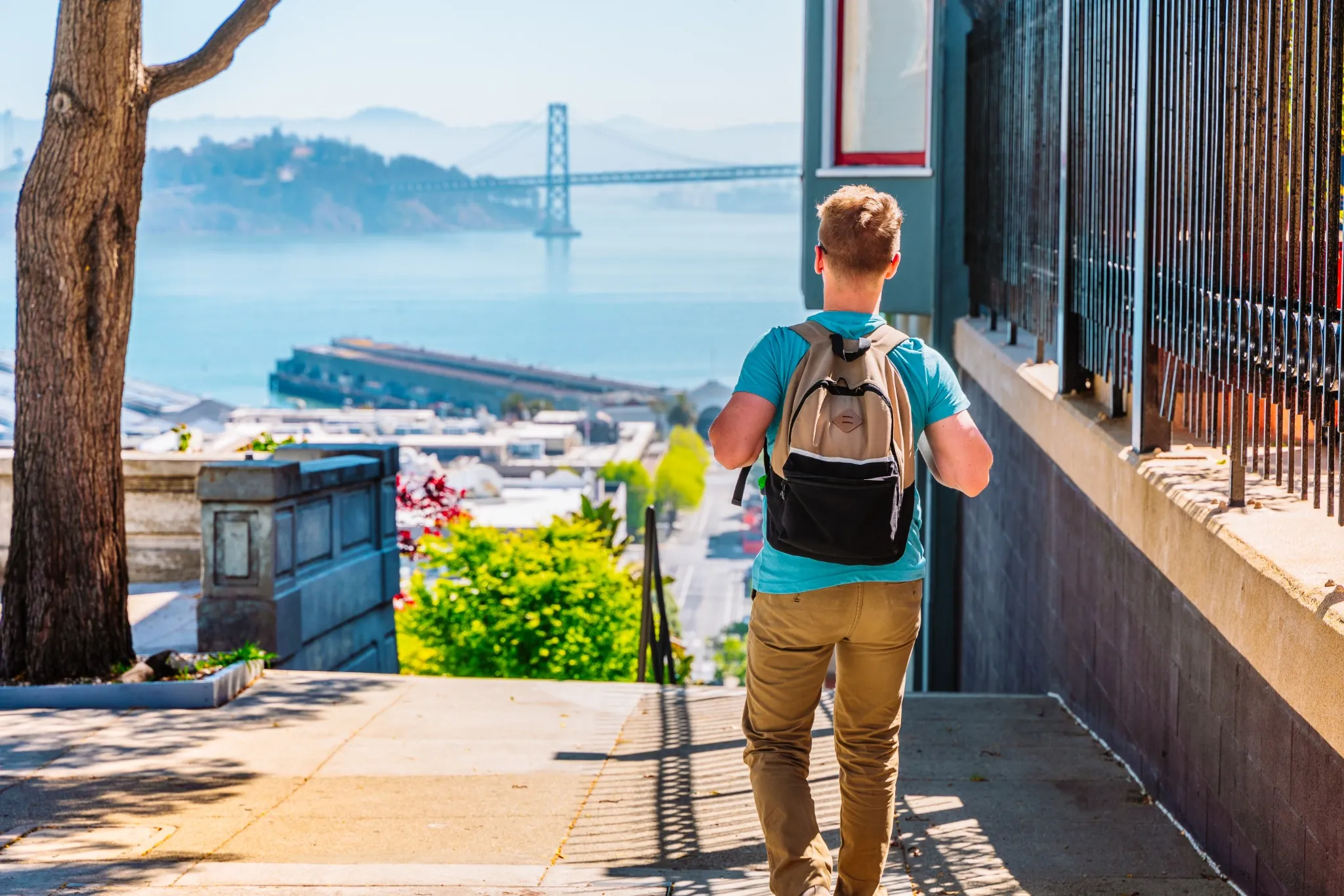 Man walking down the street in San Francisco