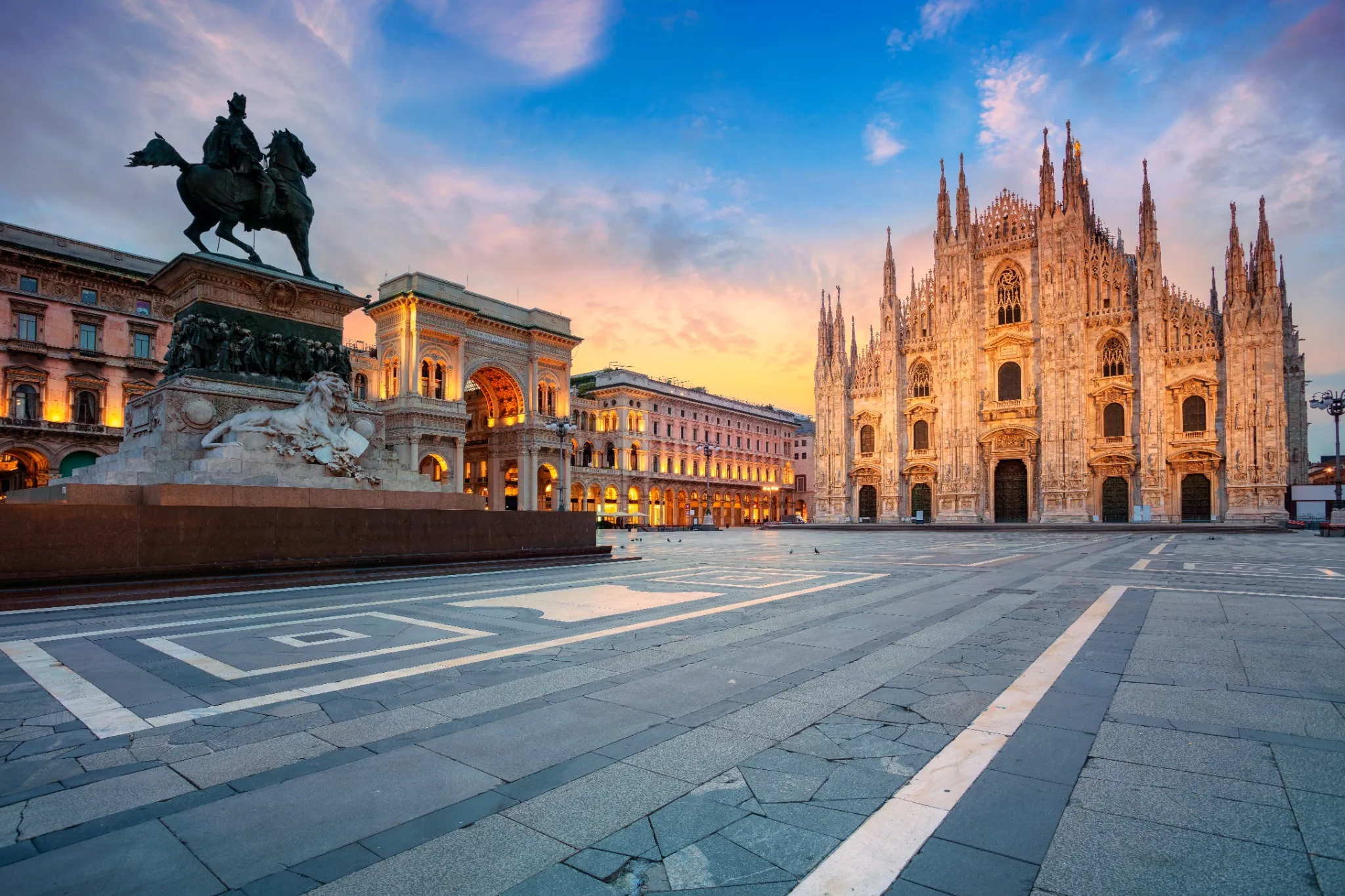 Milan. Cityscape image of Milan, Italy with Milan Cathedral during sunrise.