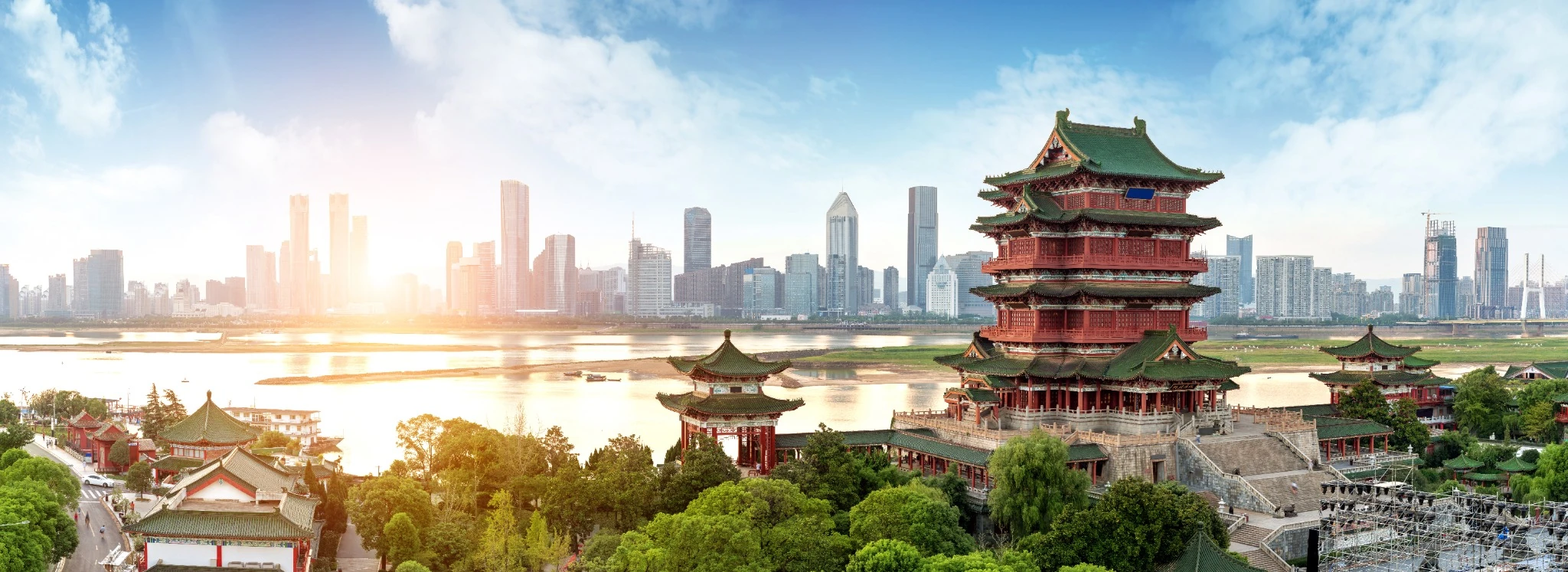 The city scenery of Shanghai, China.