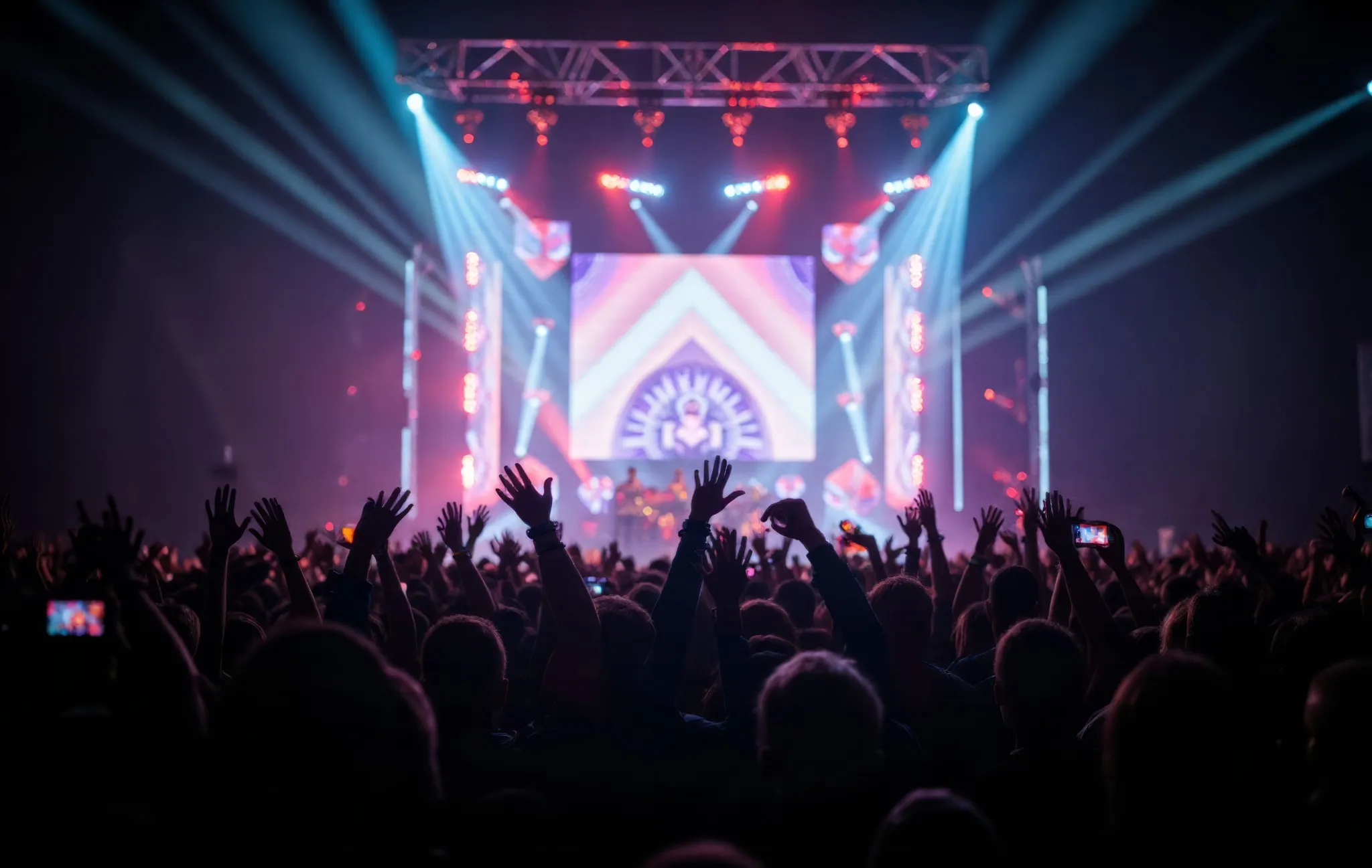 Energetic crowd at a live concert