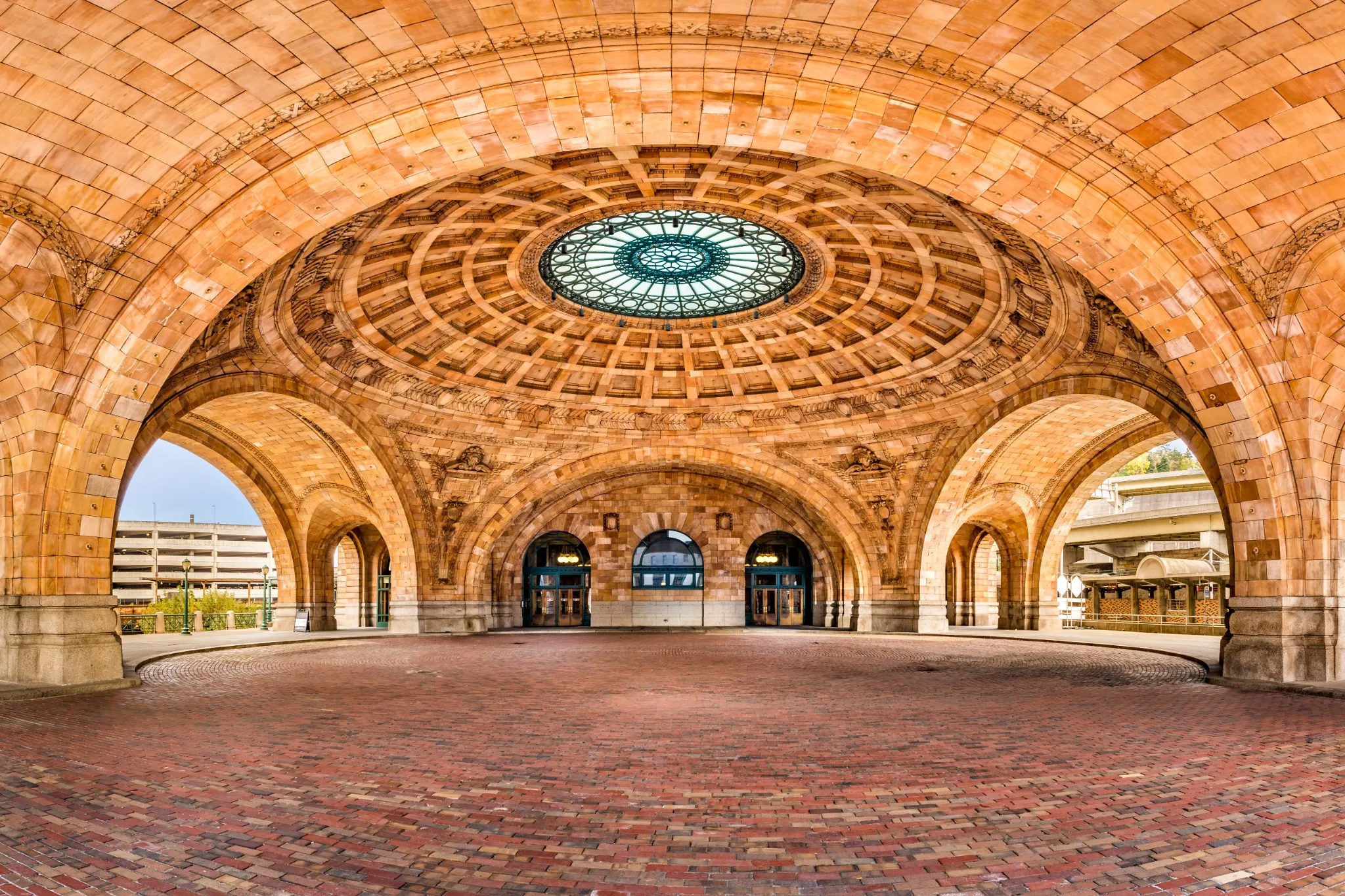 Panoramic view of Penn Station railway station. Owned by General Services Administration, an US government agency, Penn Station is a historic train station located in downtown Pittsburgh