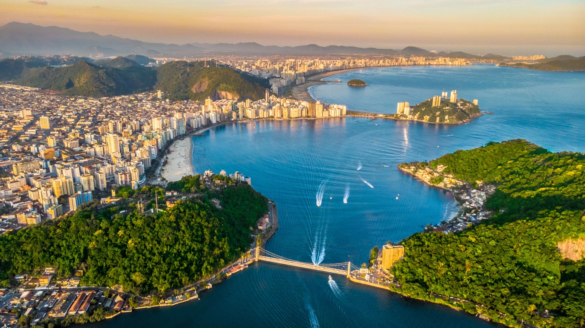 Aerial view of Sao Vincente in Sao Paulo state Brazil
