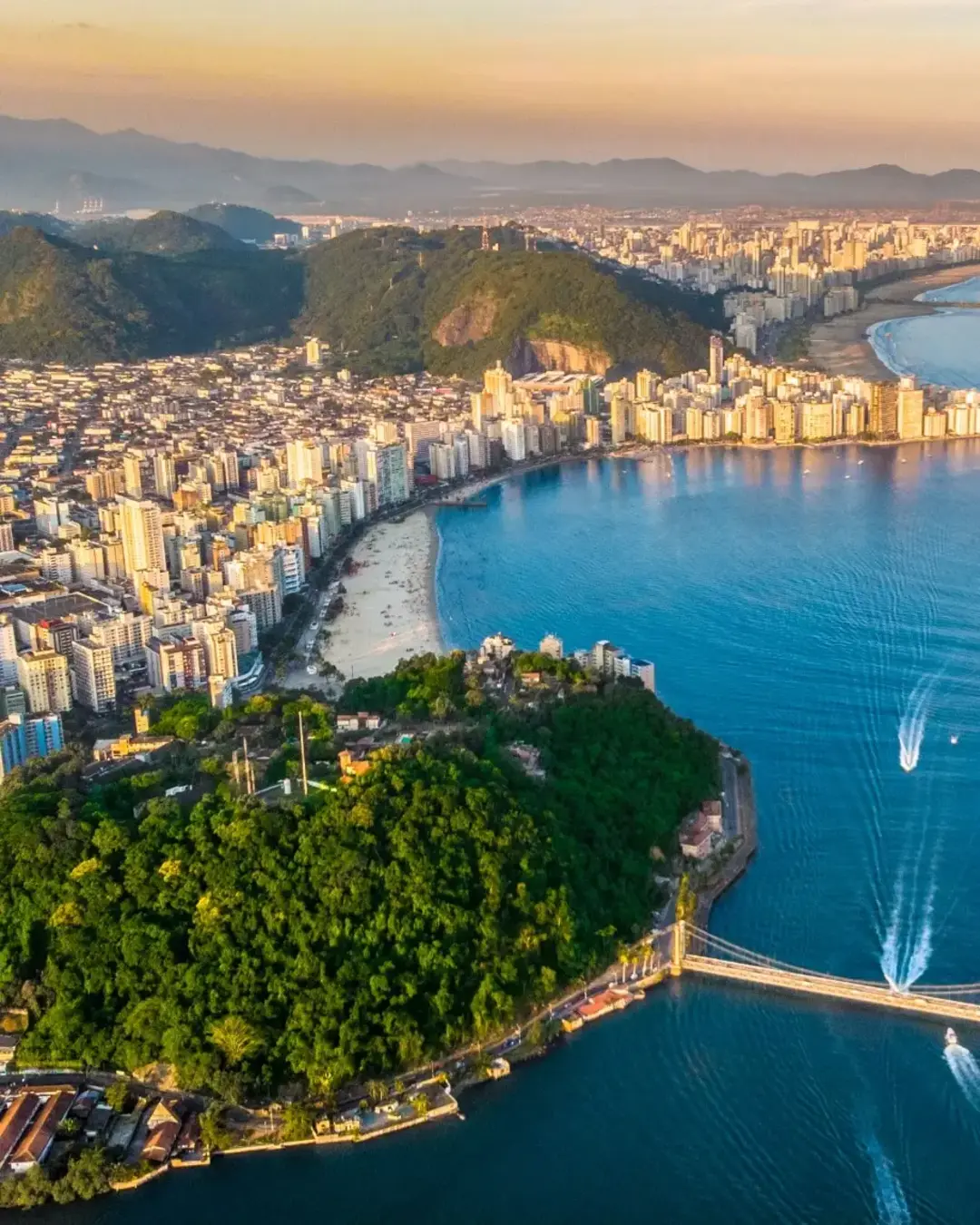 Aerial view of Sao Vincente in Sao Paulo state Brazil