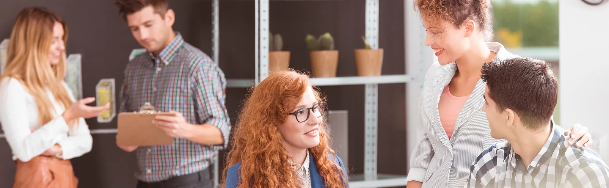 Group of people in an office setting