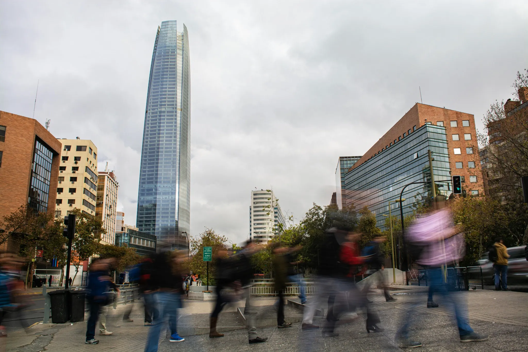 people walking in downtown Santiago