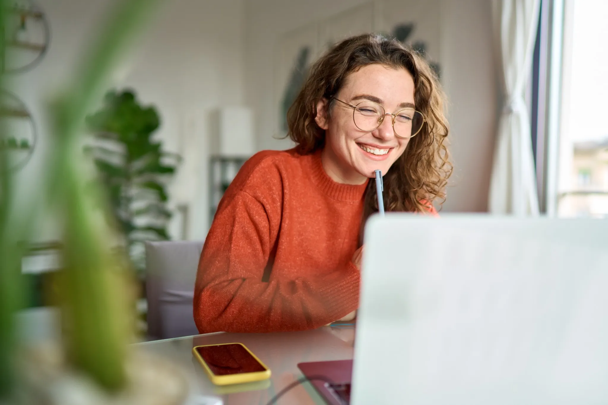 Young woman at home