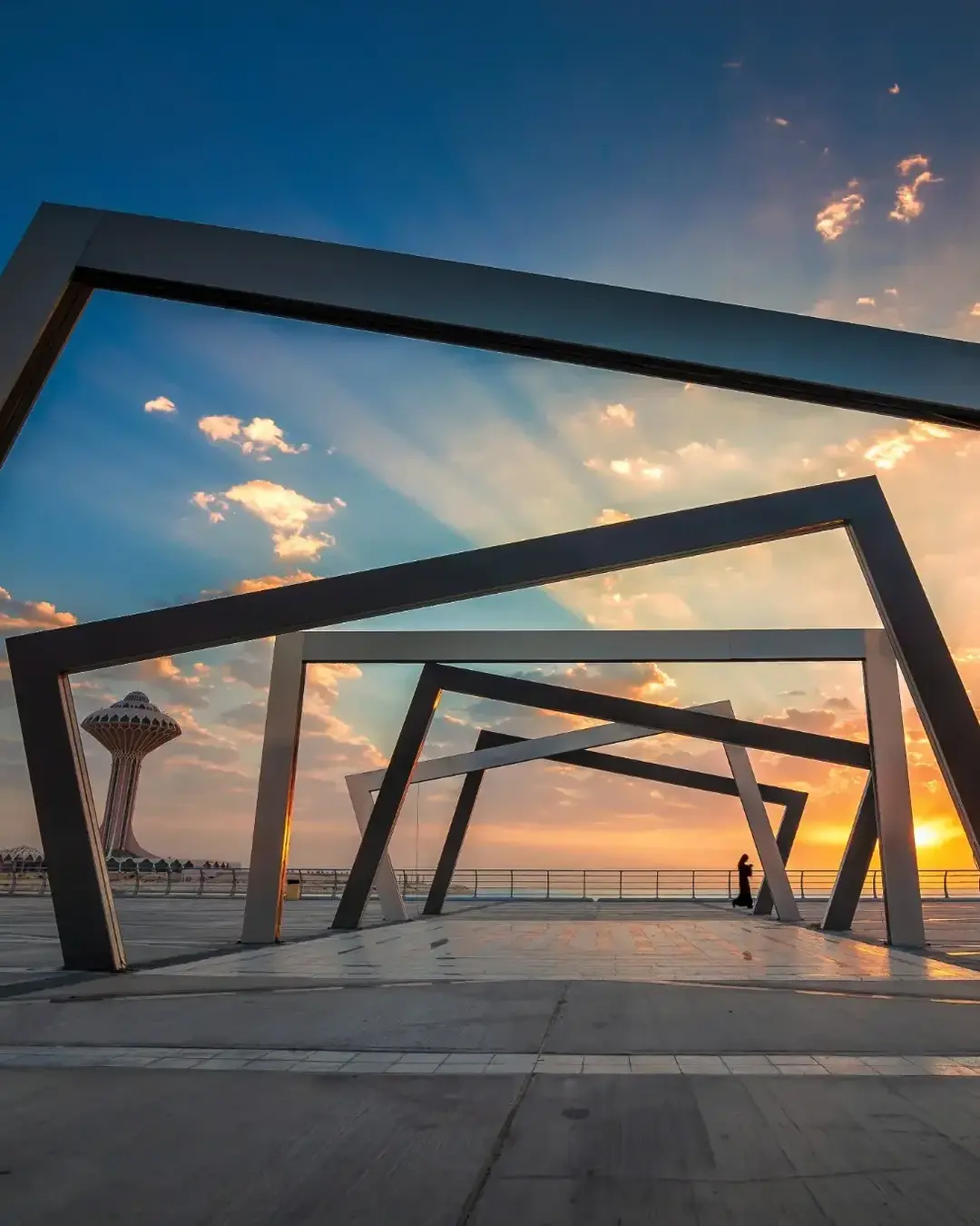 Beautiful Sunrise view at Dammam Al Khobar Corniche Saudi Arabia.