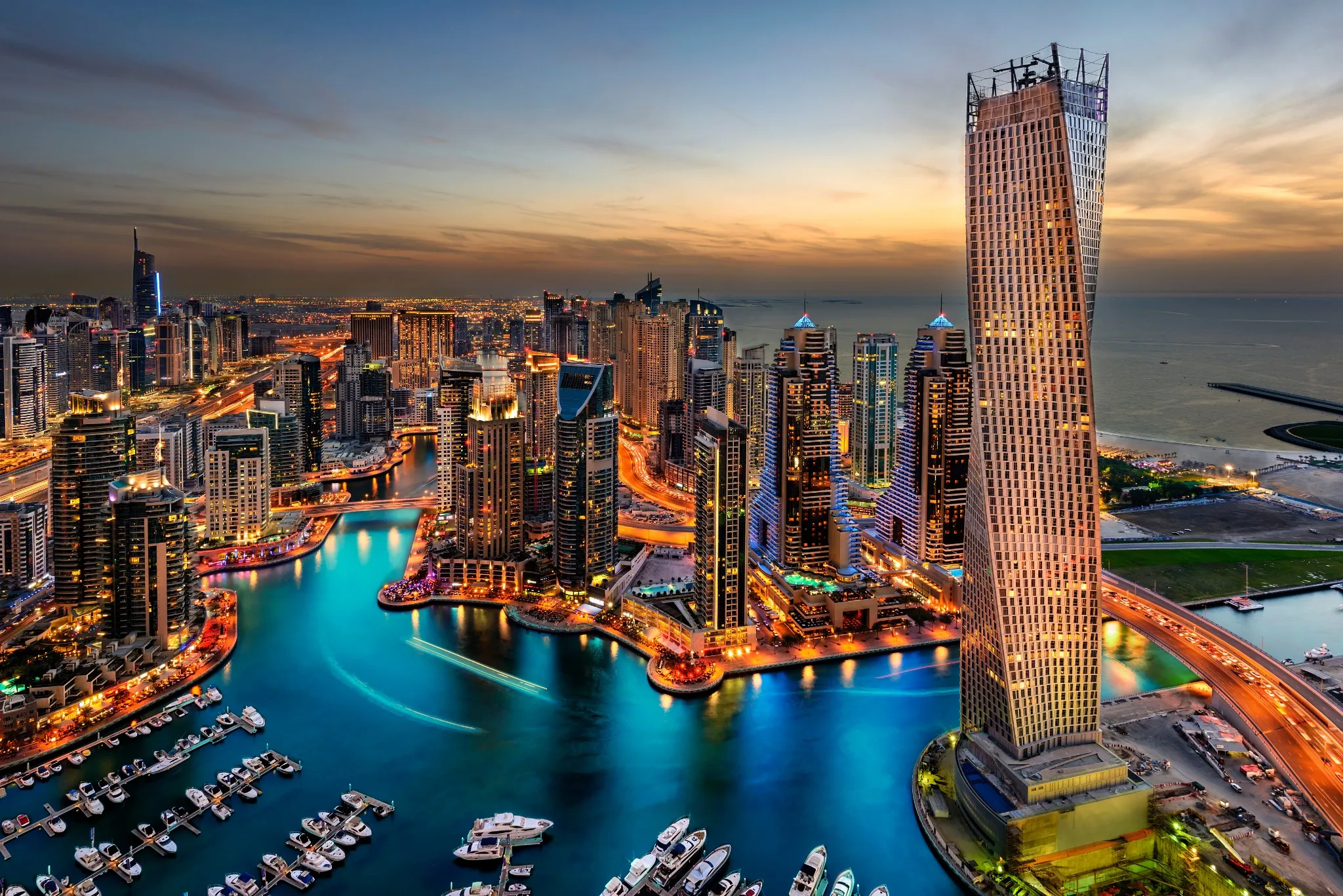 Marina Bay in the Evening Skyline
