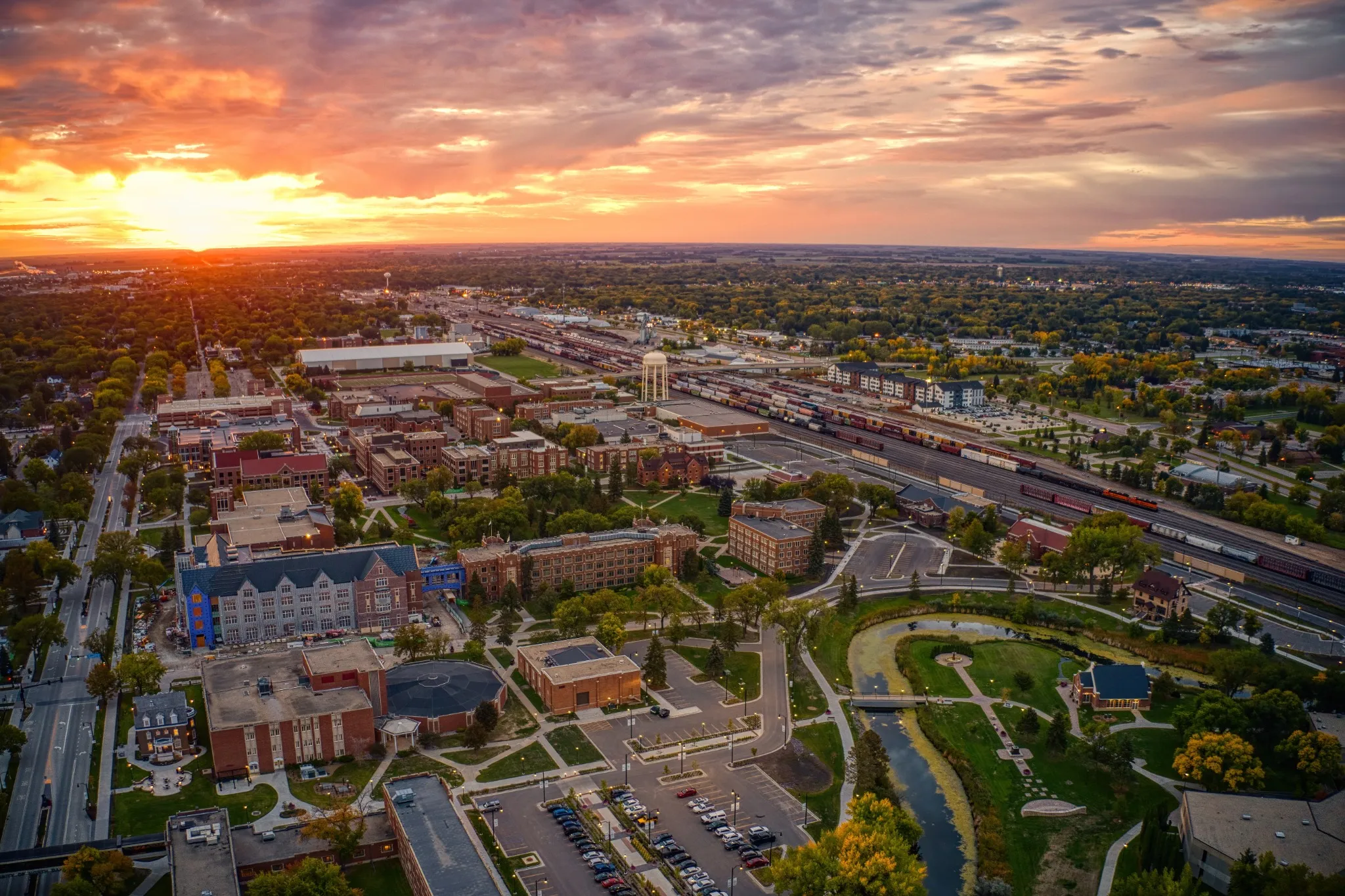 Aerial View of a large Public University in Grand Forks