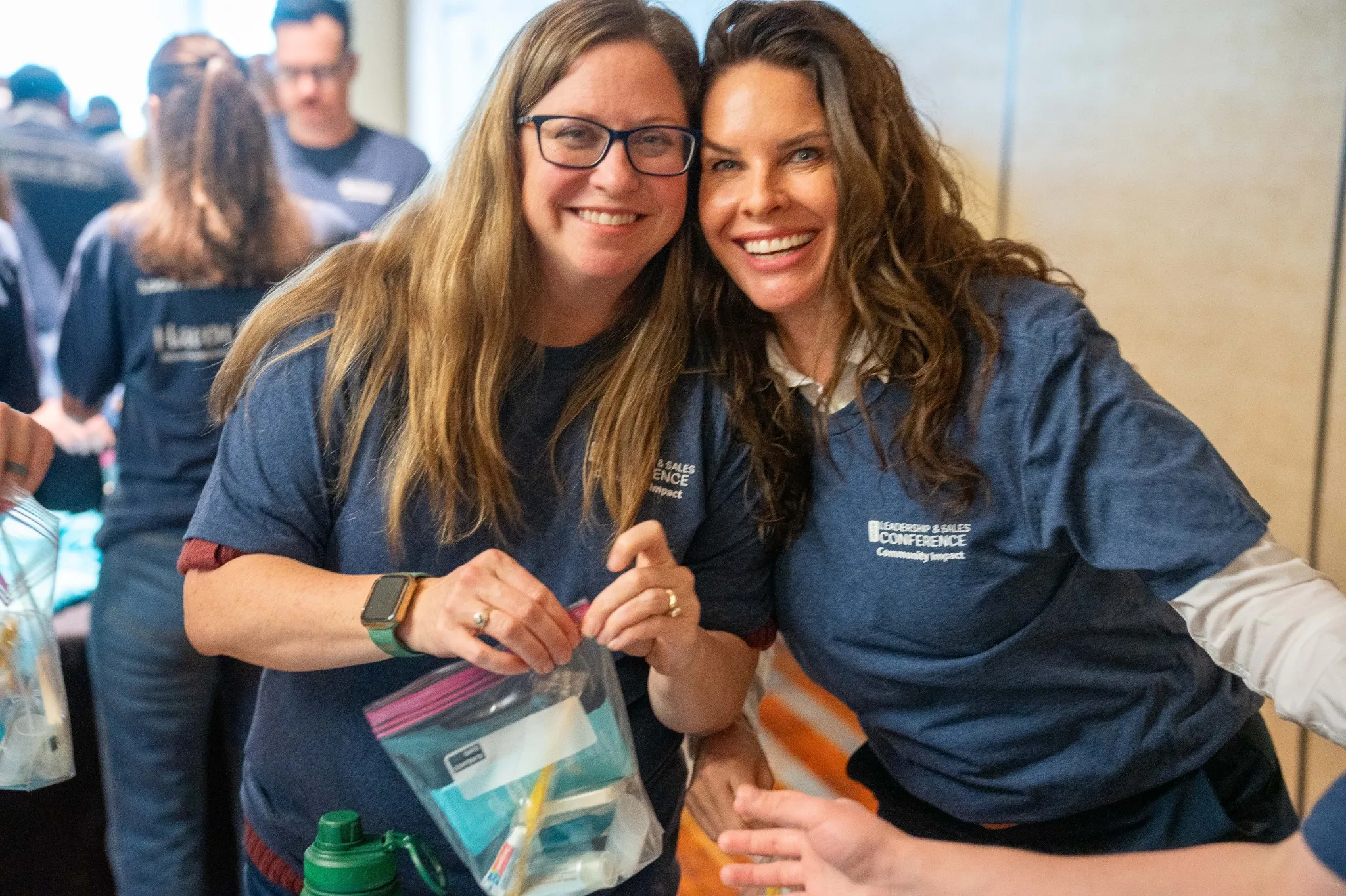 teammates doing volunteer work together