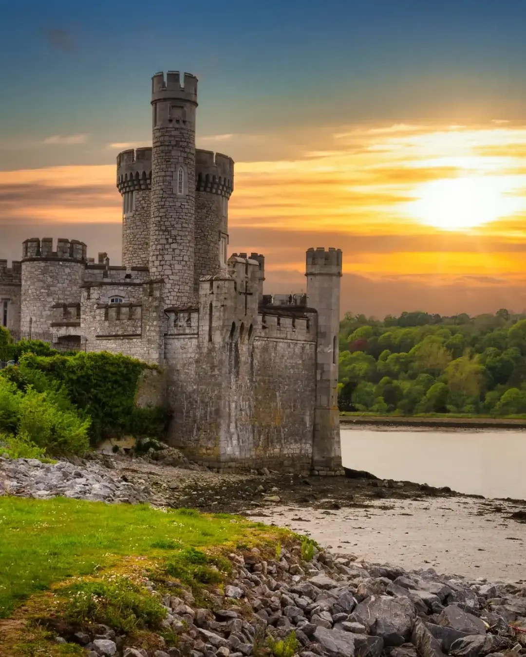 Blackrock Castle and observarory in Cork at sunset, Ireland