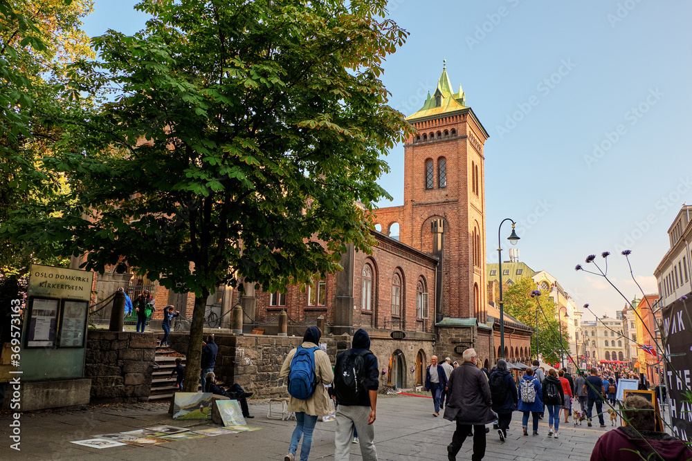 Norway. Oslo. Houses and streets of Oslo. Autumn cityscape