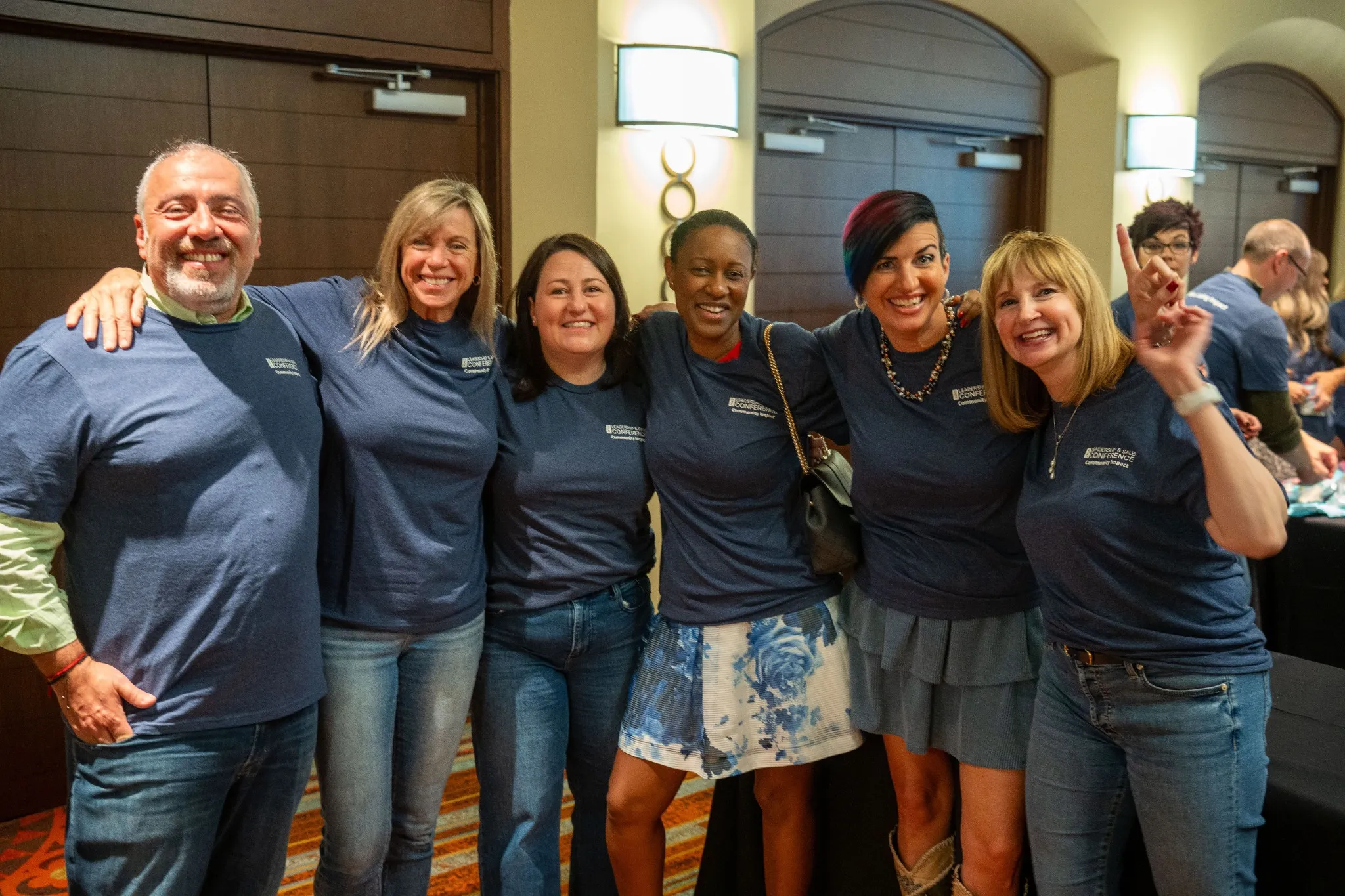 Team working at service project