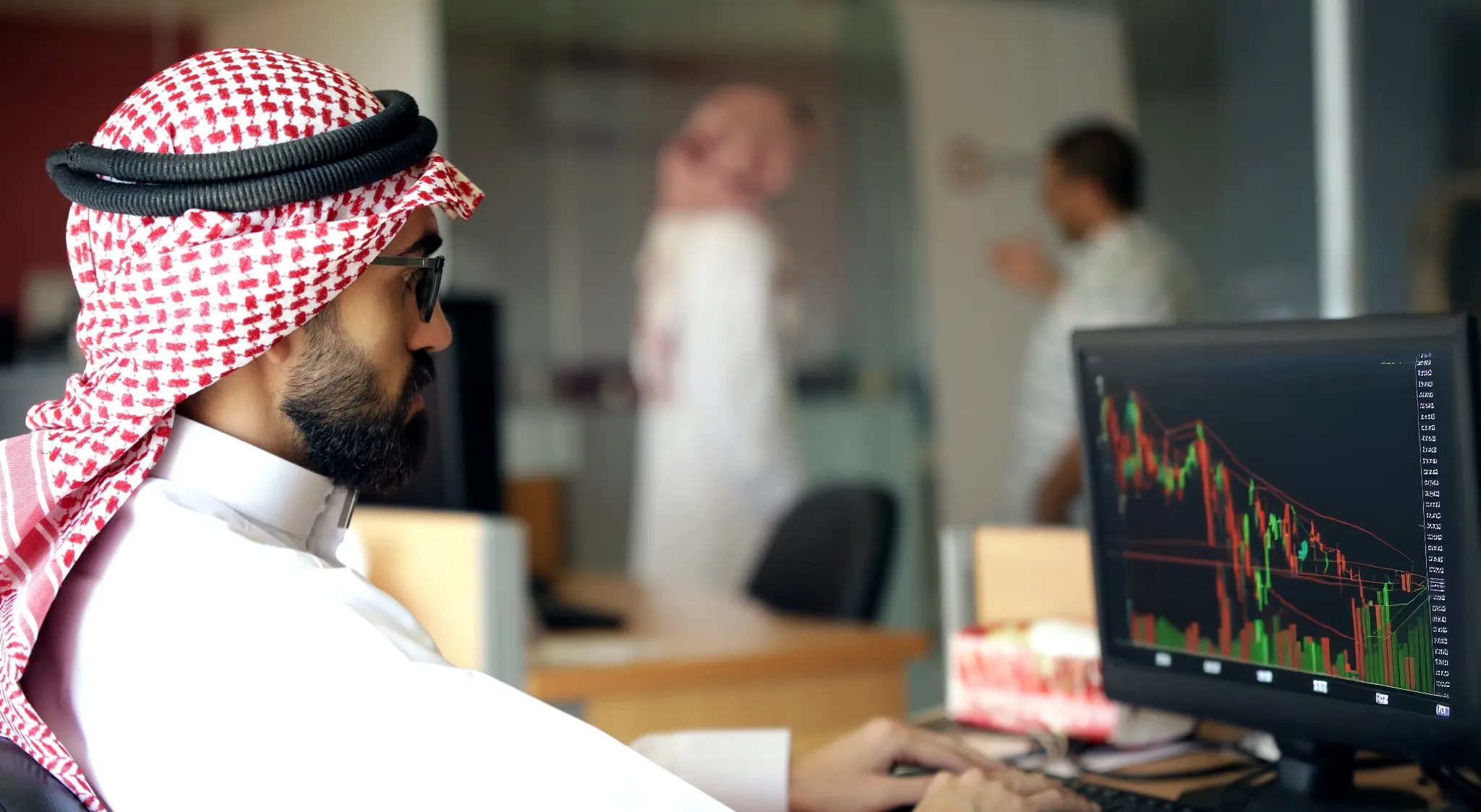 Arab business people working in the office