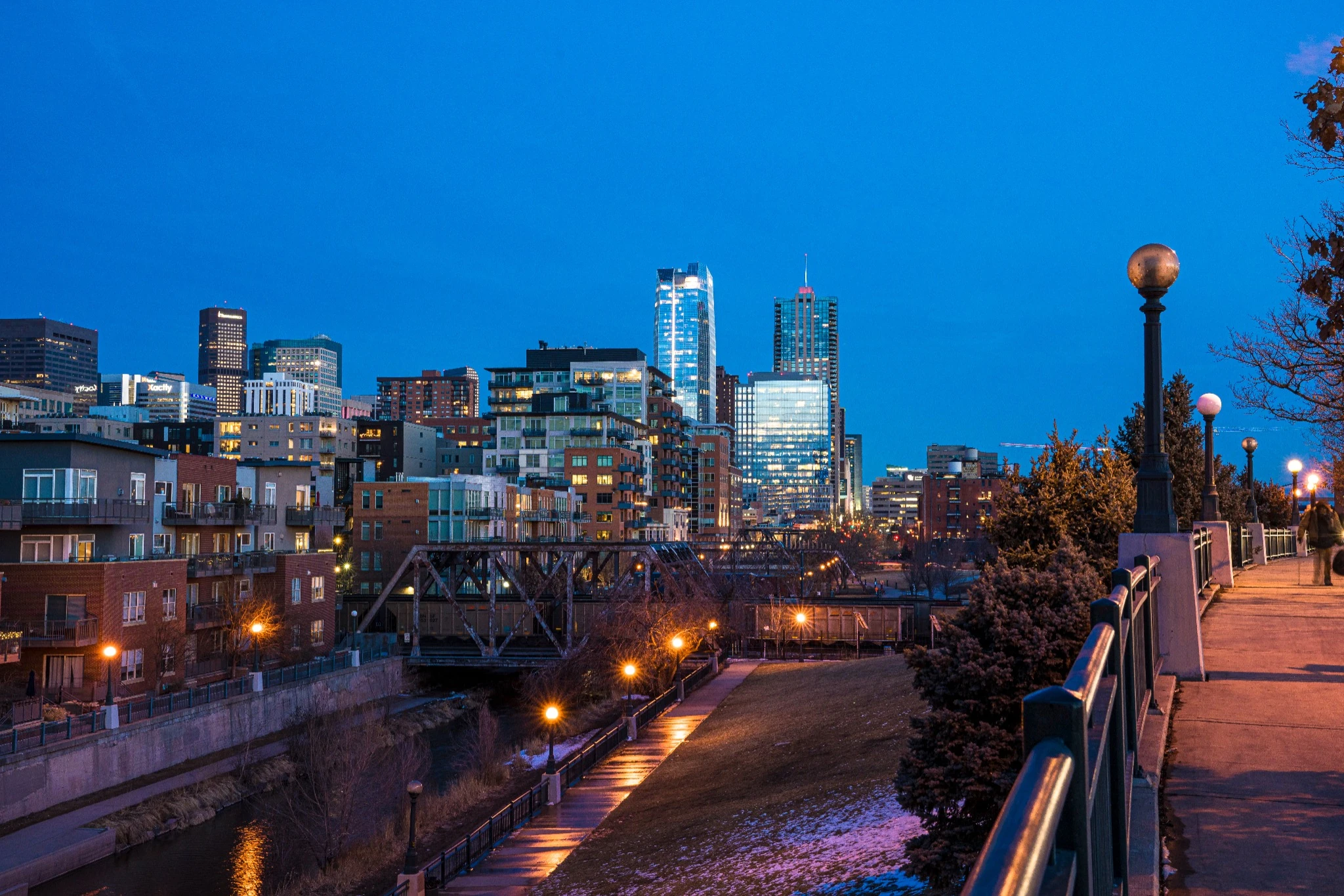 View of Downtown Denver in the nighttime