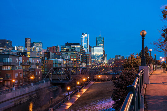 View of Downtown Denver in the nighttime