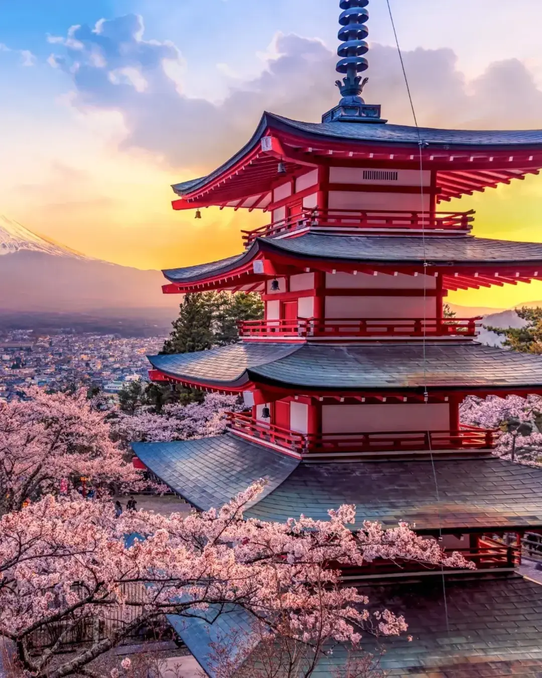 Fujiyoshida, Japan Beautiful view of mountain Fuji