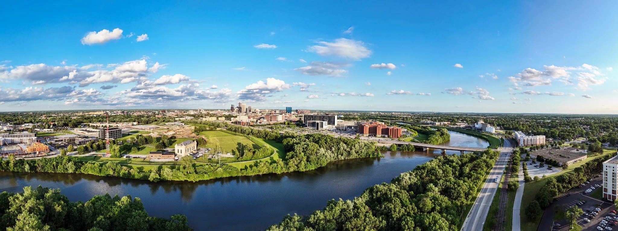 Downtown Indianapolis North Skyline Panorama View Facing South East By Chase