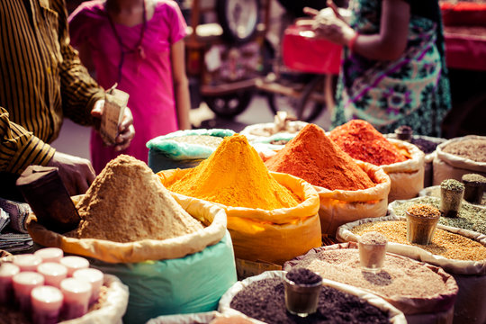Fruits and spices in bazaar