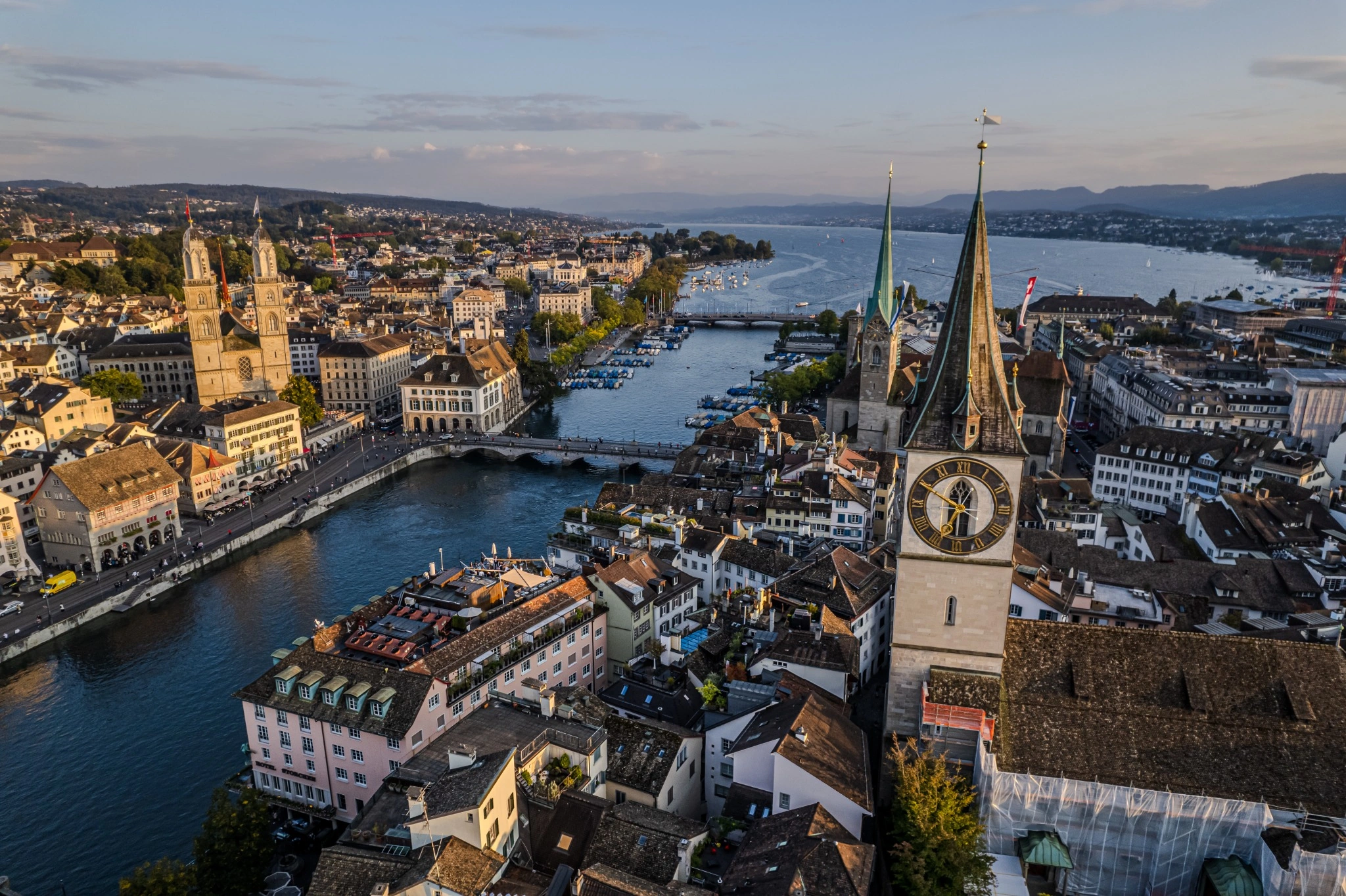 Paradeplatz Zurich, view from Bahnhofstrasse.