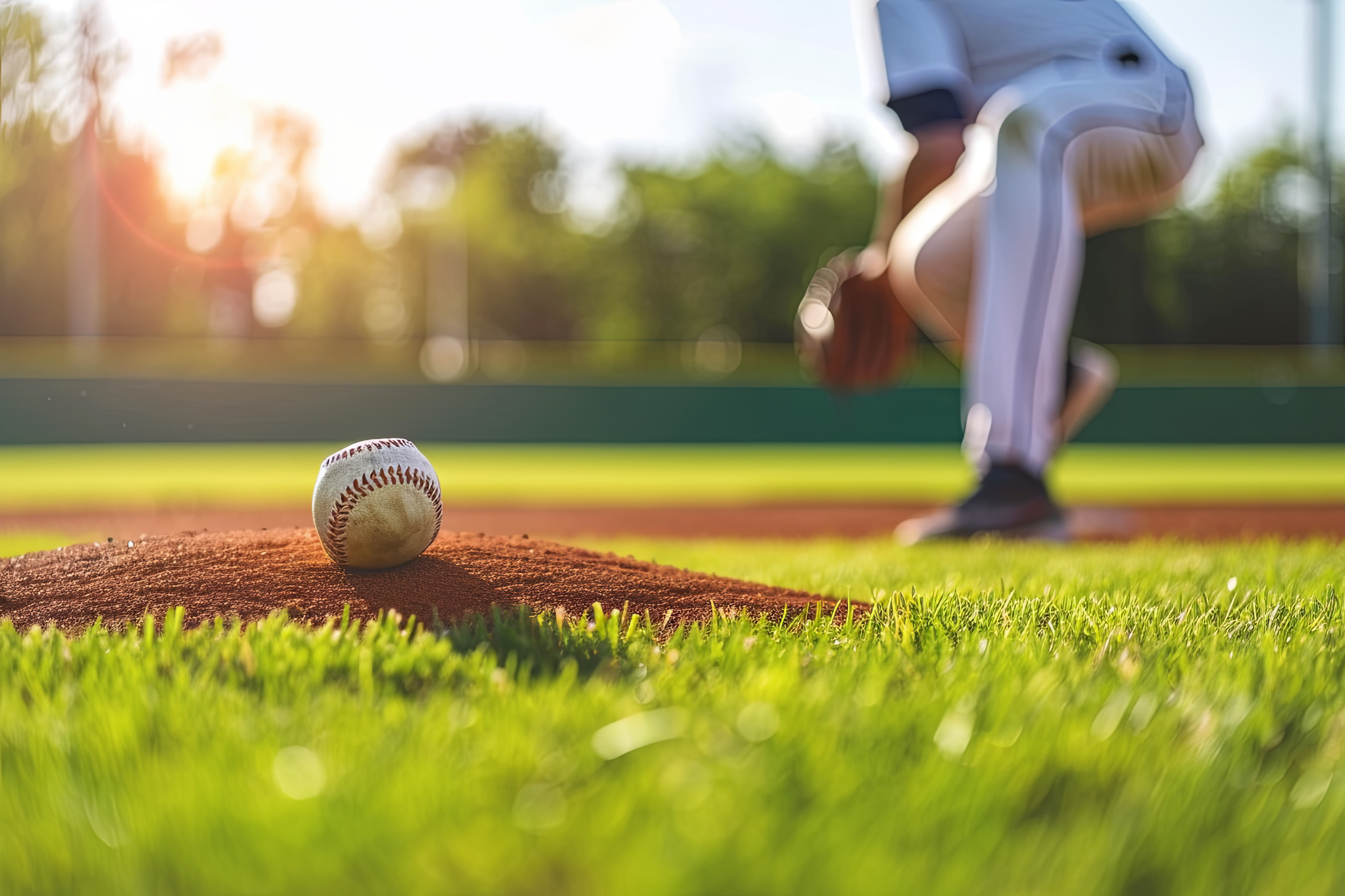 baseball on a mound
