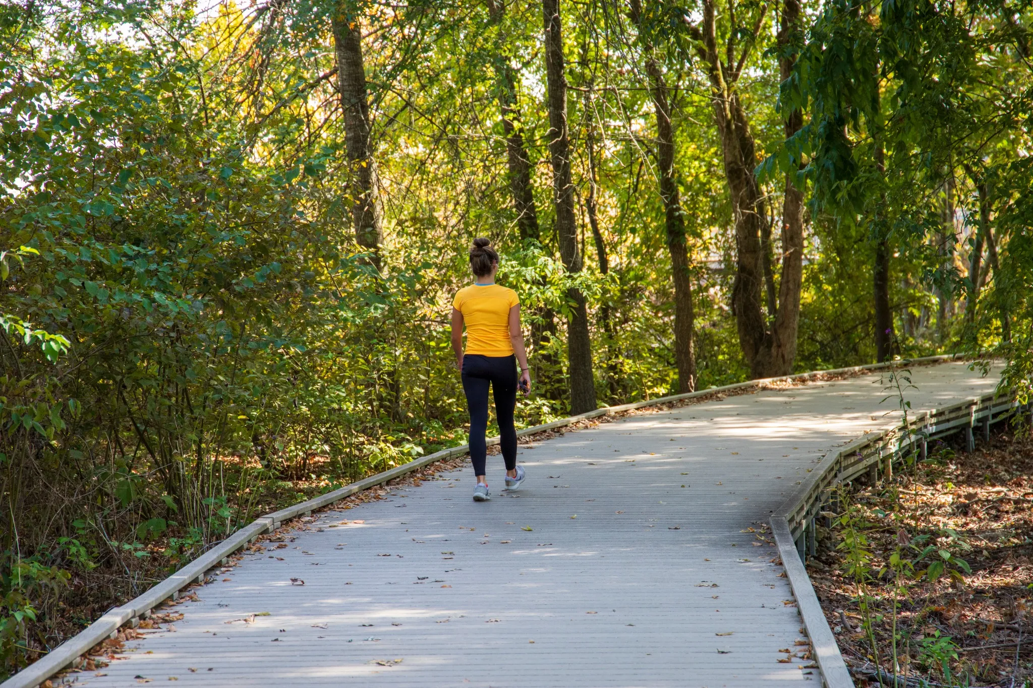 Person walking down path in Knoxville TN